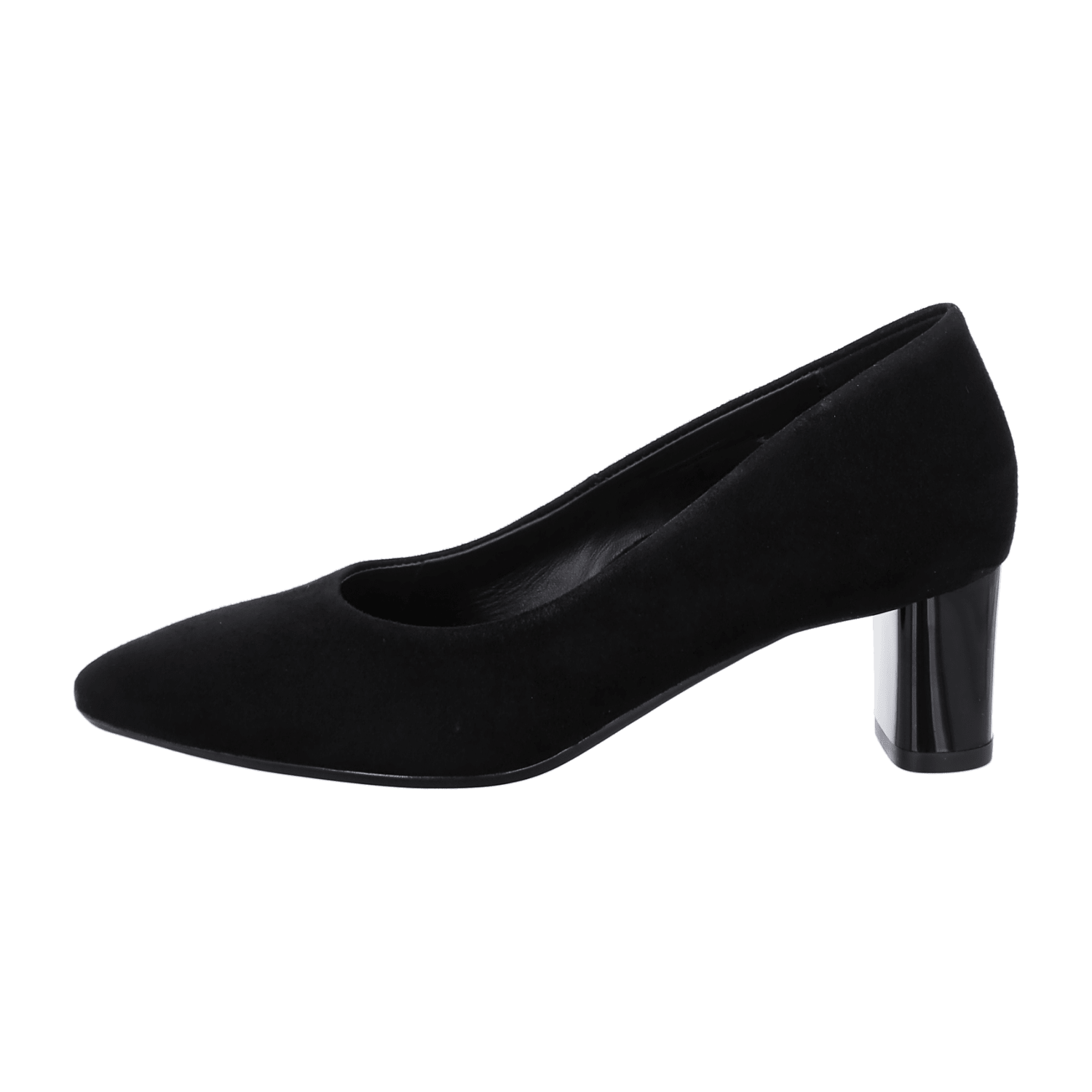 ARA Women's London Velvet Leather Pumps with Pointed Toe and Leather Lining Black