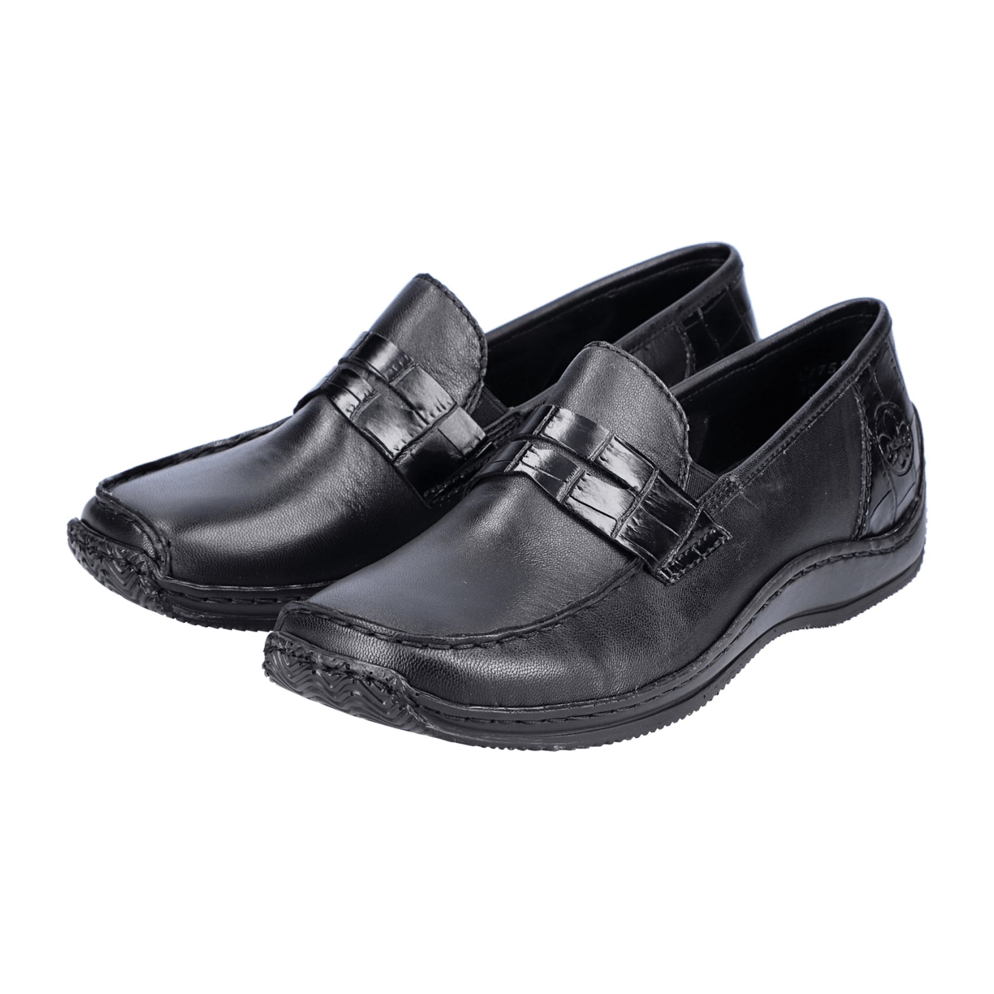 Rieker Women's Black Slip-On Shoes with Cushioned Sole L175200 Comfortable Fit