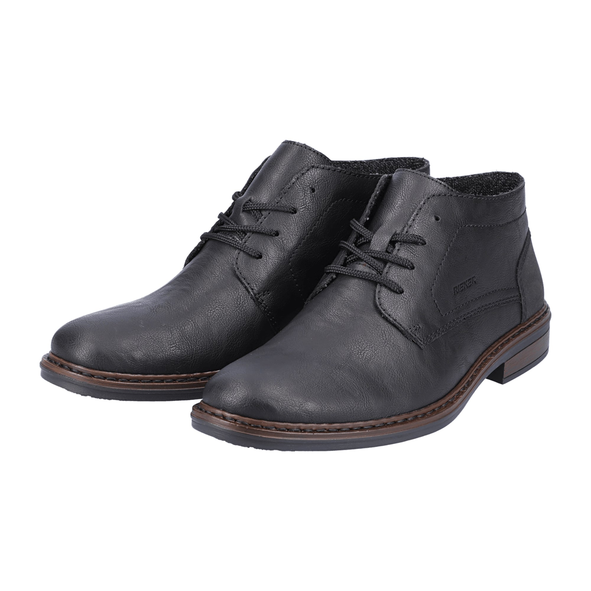 Rieker Black Lace-Up Ankle Boots with Cold Lining for Fall/Winter Fast Shipping