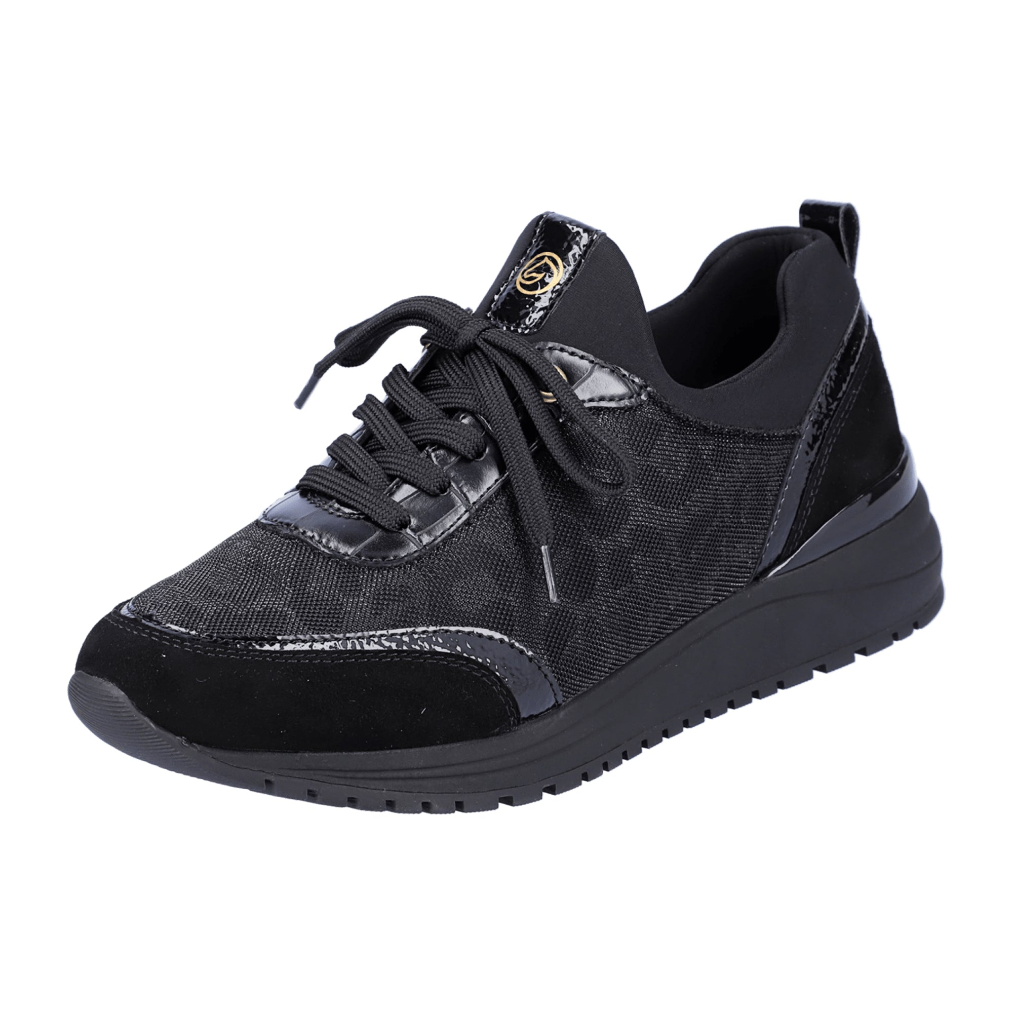 Remonte Women's Black Slip-On Shoes with Animal Print and Comfortable Sole