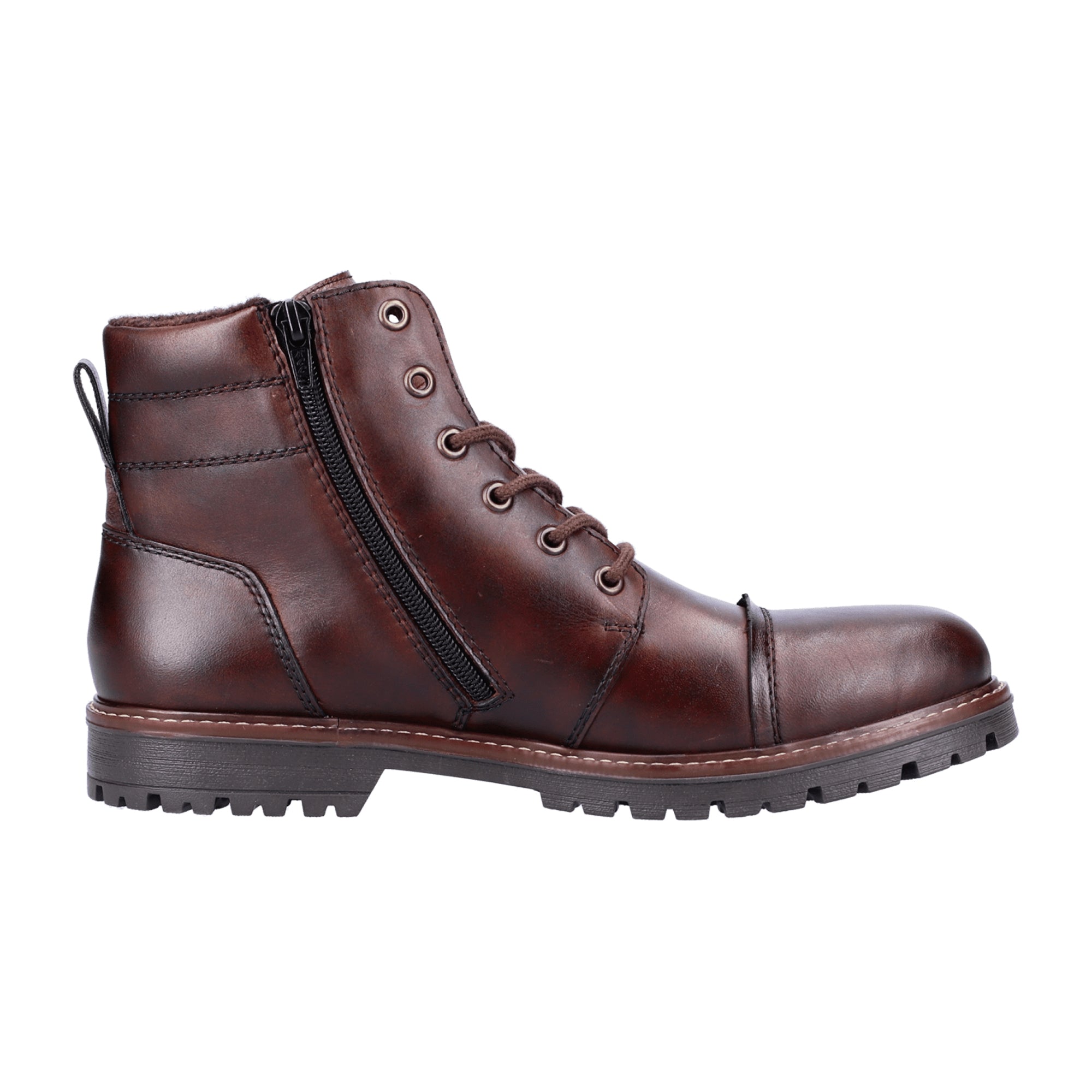 Rieker Brown Men's Lace-Up Ankle Boots Comfortable Everyday Wear Brown