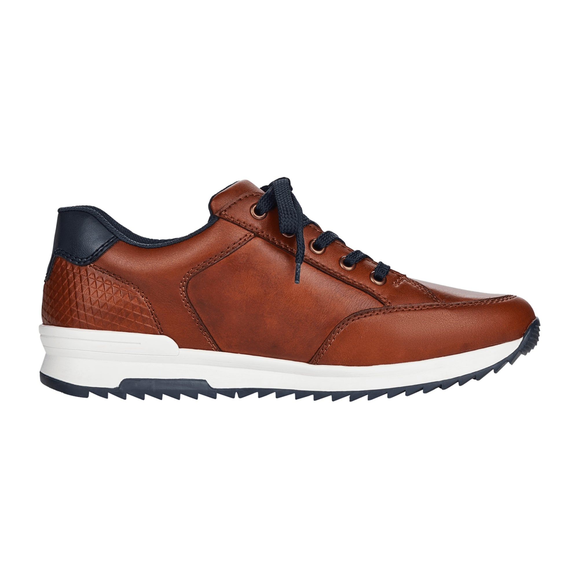 Rieker Men's Brown Casual Sneakers with Zipper and Removable Insole