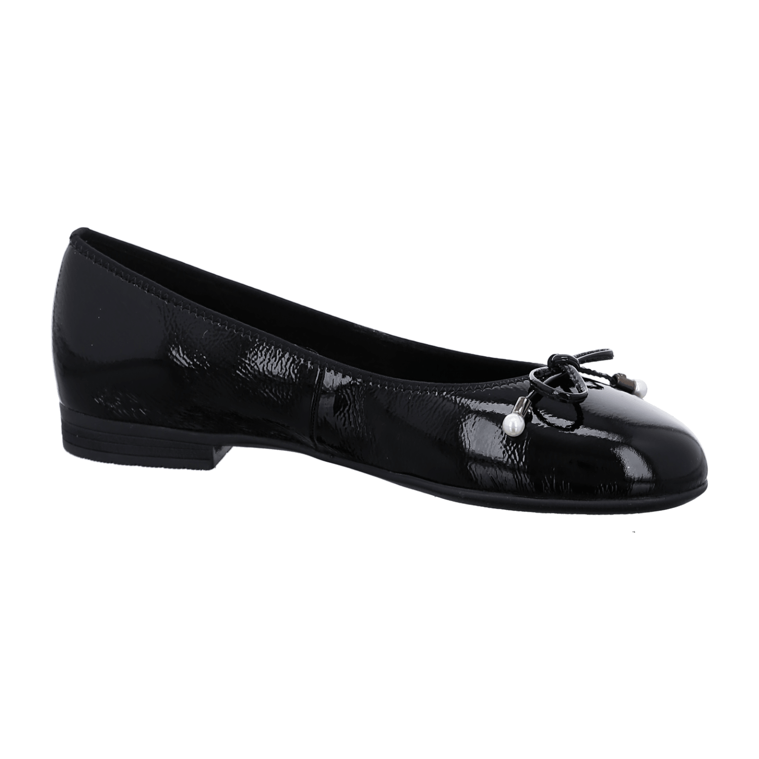 ARA SARDINIA Women's Patent Leather Slippers with Leather Lining and Round Toe, Black