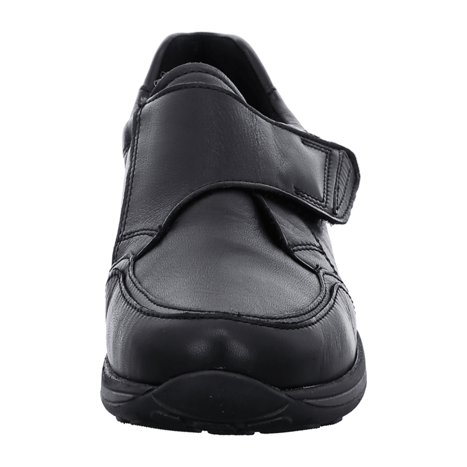 ARA OSAKA Women's Sneakers Black Smooth Leather Velcro Closure Round Toe