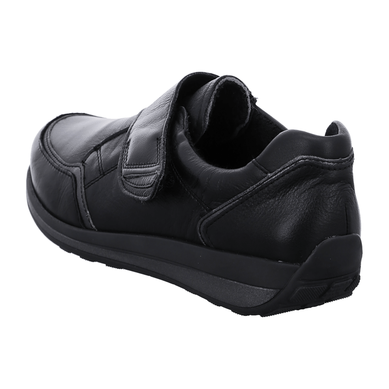 ARA OSAKA Women's Sneakers Black Smooth Leather Velcro Closure Round Toe