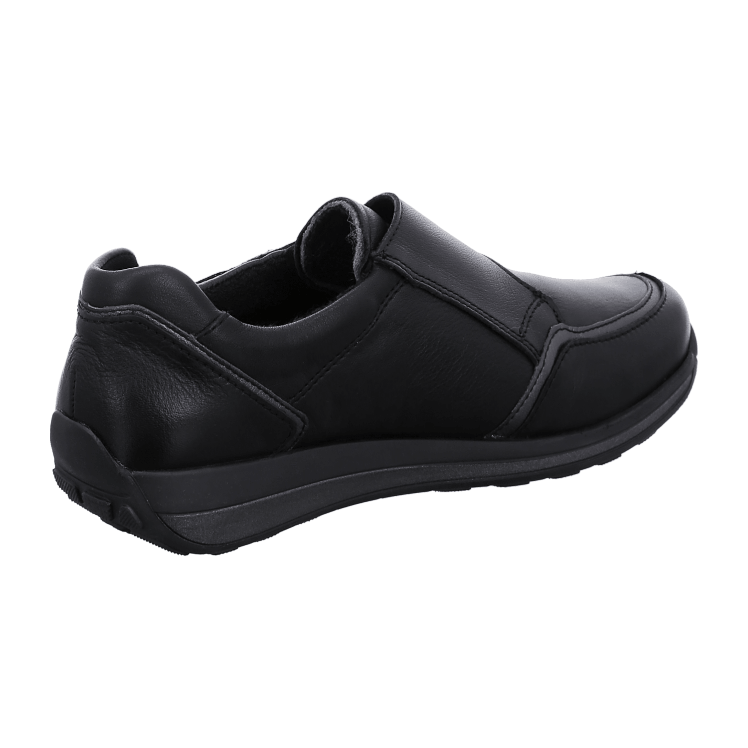 ARA OSAKA Women's Sneakers Black Smooth Leather Velcro Closure Round Toe
