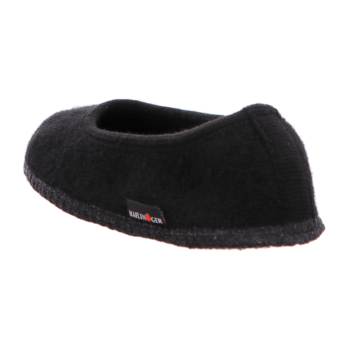 Haflinger Marina Women's Felt Slipper Ballerina - Black Wool House Shoes