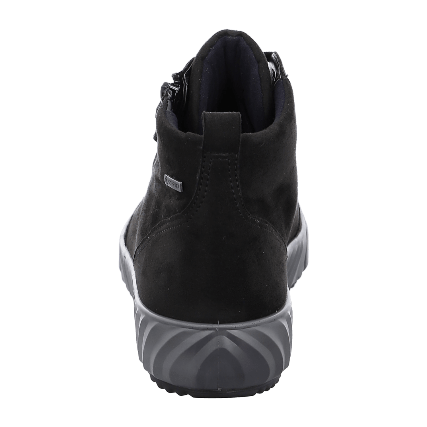 ARA Women's Smooth Leather Sneaker Boots with Round Toe in Black