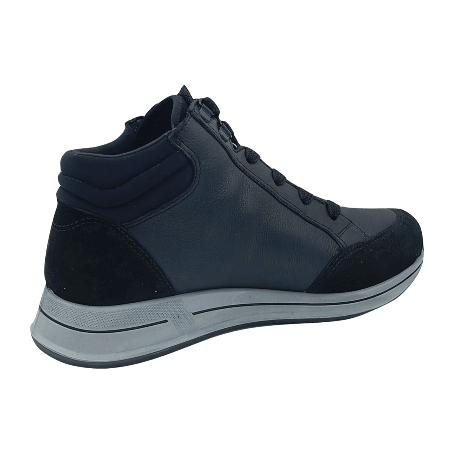 ARA OSAKA 2.0 Women's Sneakers in Black Smooth Leather with Lace-Up Closure and Round Toe