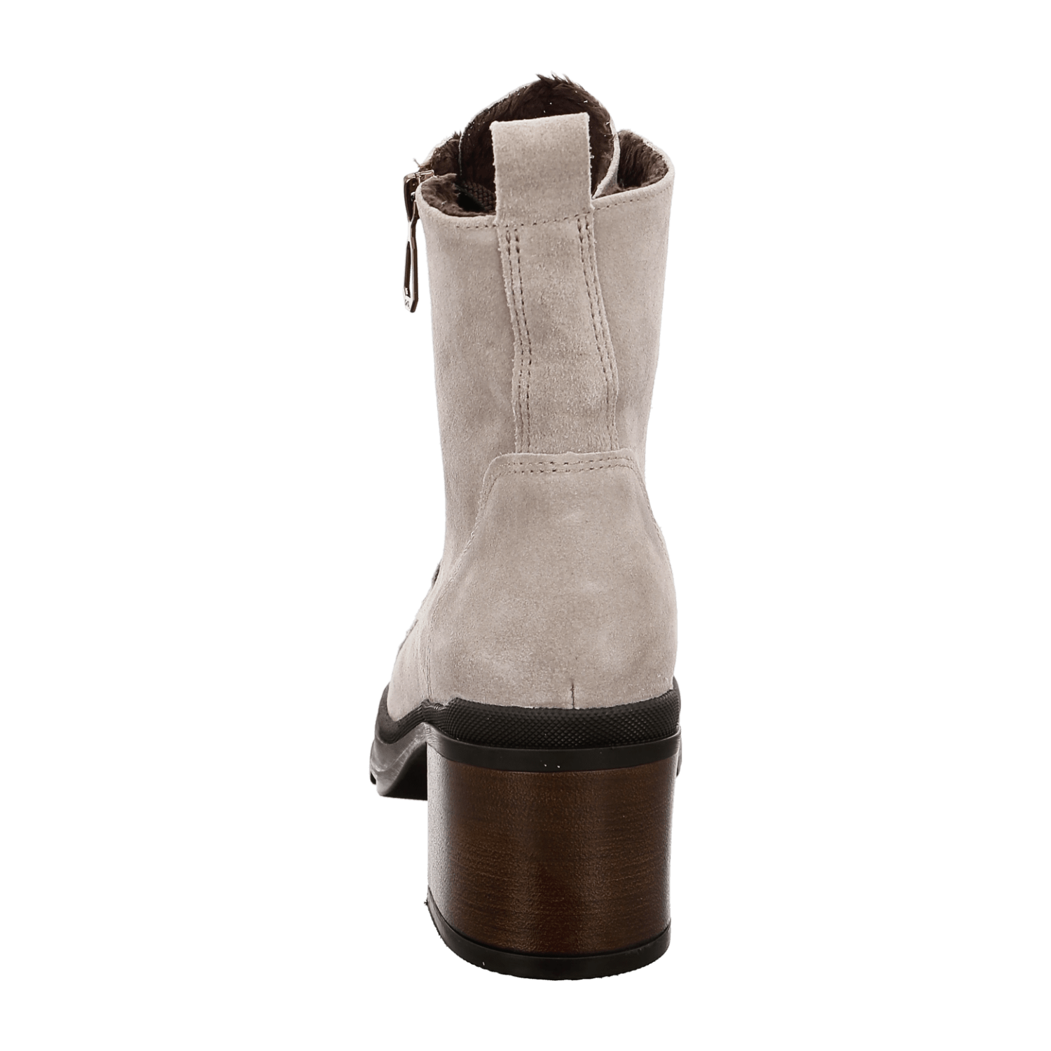 ARA MANTOVA Women's Suede Boots in Grey with Zipper, Classic Round Toe Ankle Boots