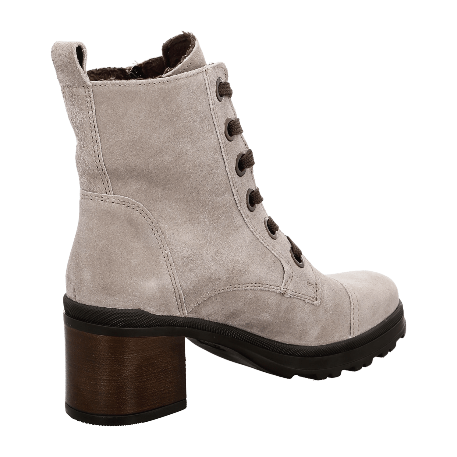 ARA MANTOVA Women's Suede Boots in Grey with Zipper, Classic Round Toe Ankle Boots
