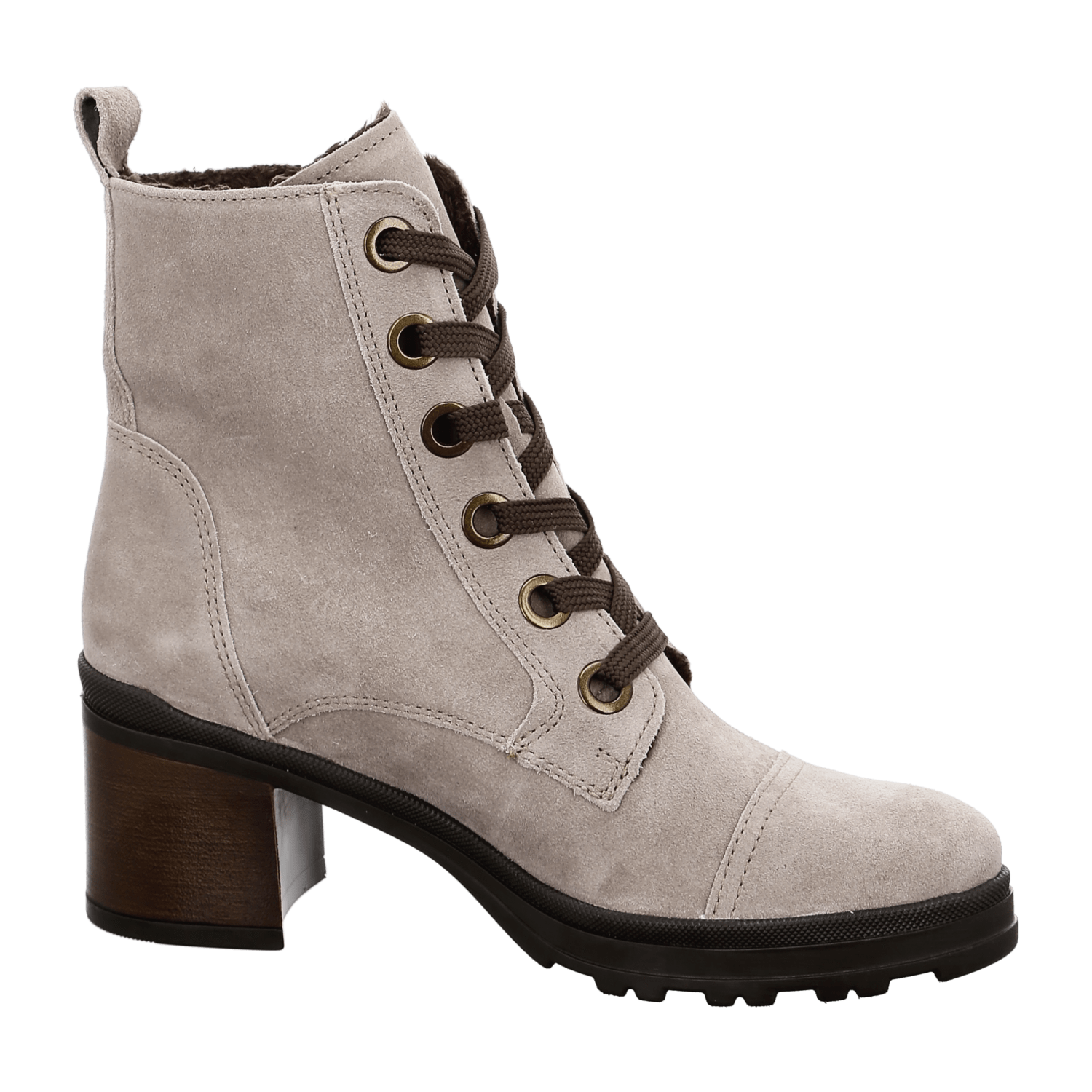 ARA MANTOVA Women's Suede Boots in Grey with Zipper, Classic Round Toe Ankle Boots