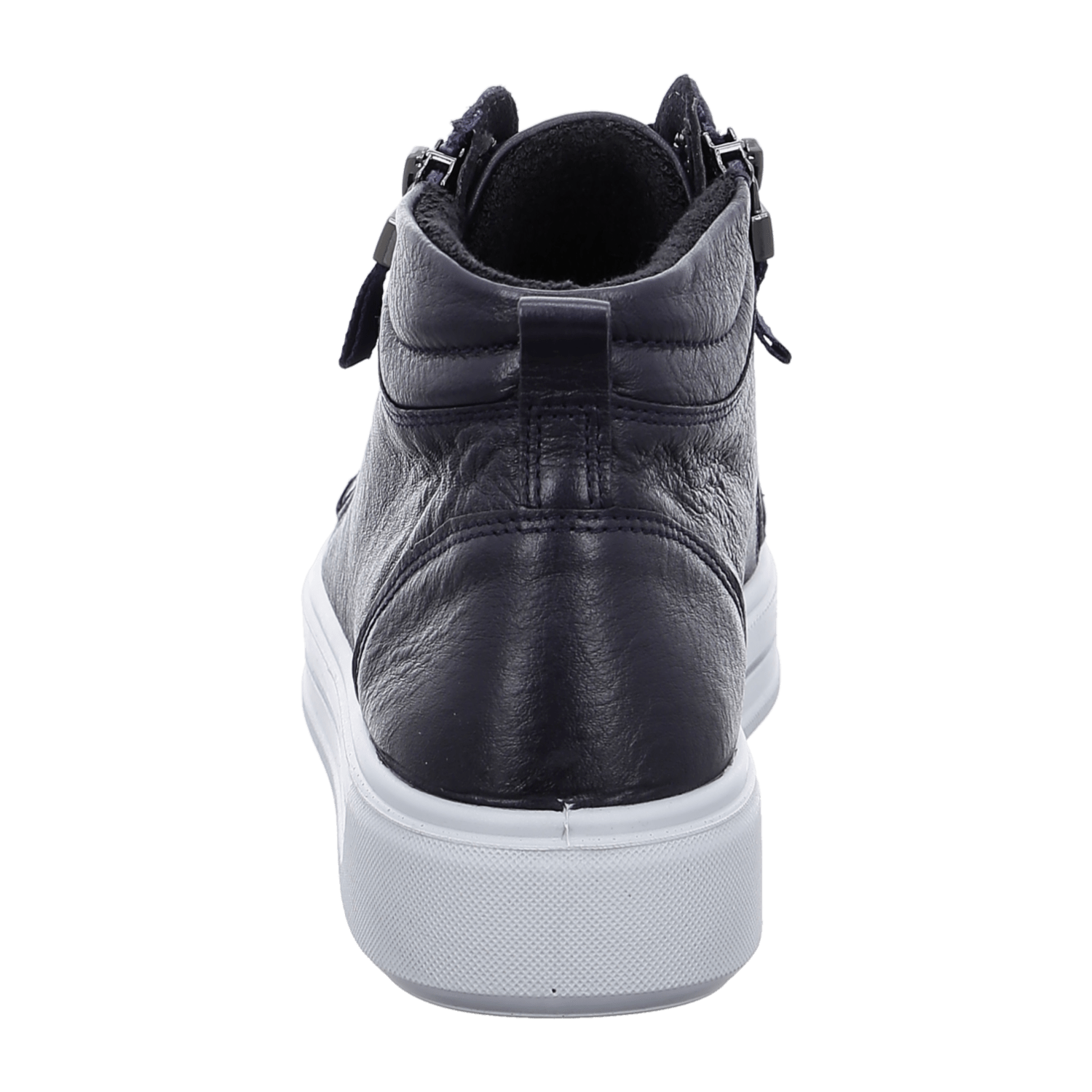 ARA High-Top Sneakers for Women in Blue Smooth Leather with Lace-Up Closure and Textile Lining - Ankle Bootie with TPU Sole