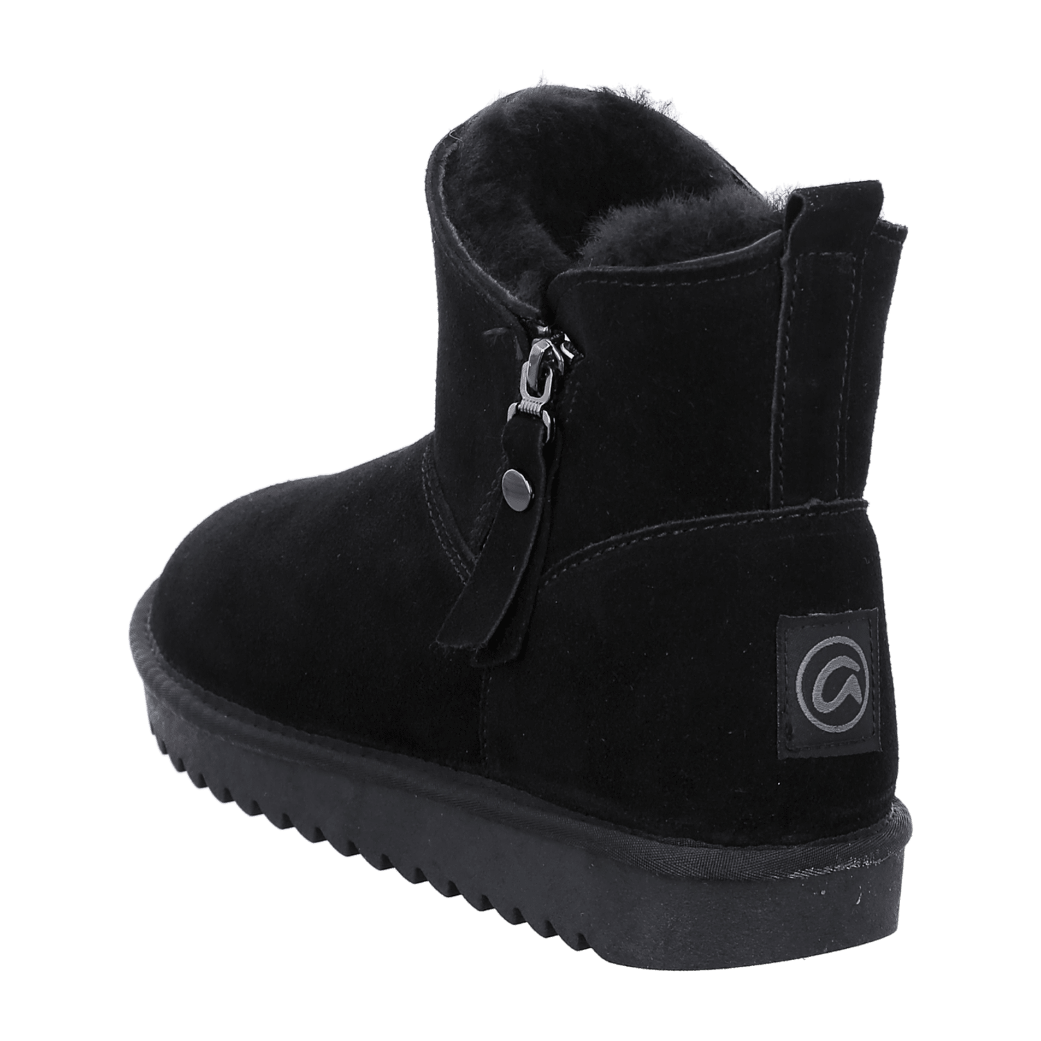 ARA Alaska Women's Winter Boots Velour Leather Pull-On Round Toe Classic Black