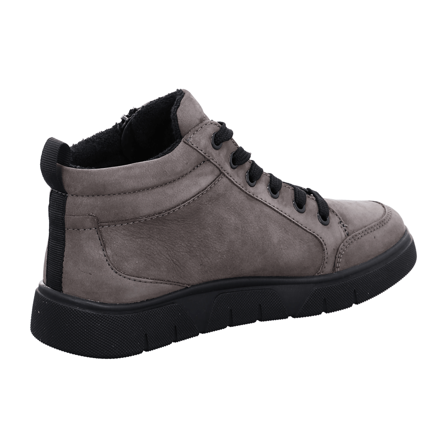 ARA ROM Women's Sneakers in Grey Nubuck Leather with Lace-Up Closure and Round Toe