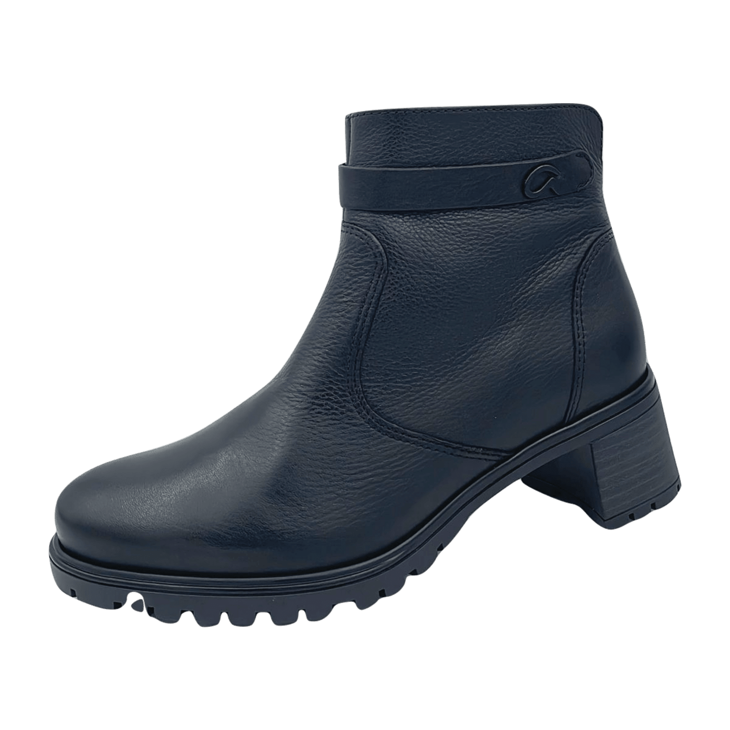 ARA RONDA Women's Boots Classic Black Smooth Leather Boots with Zipper and Winter Lining