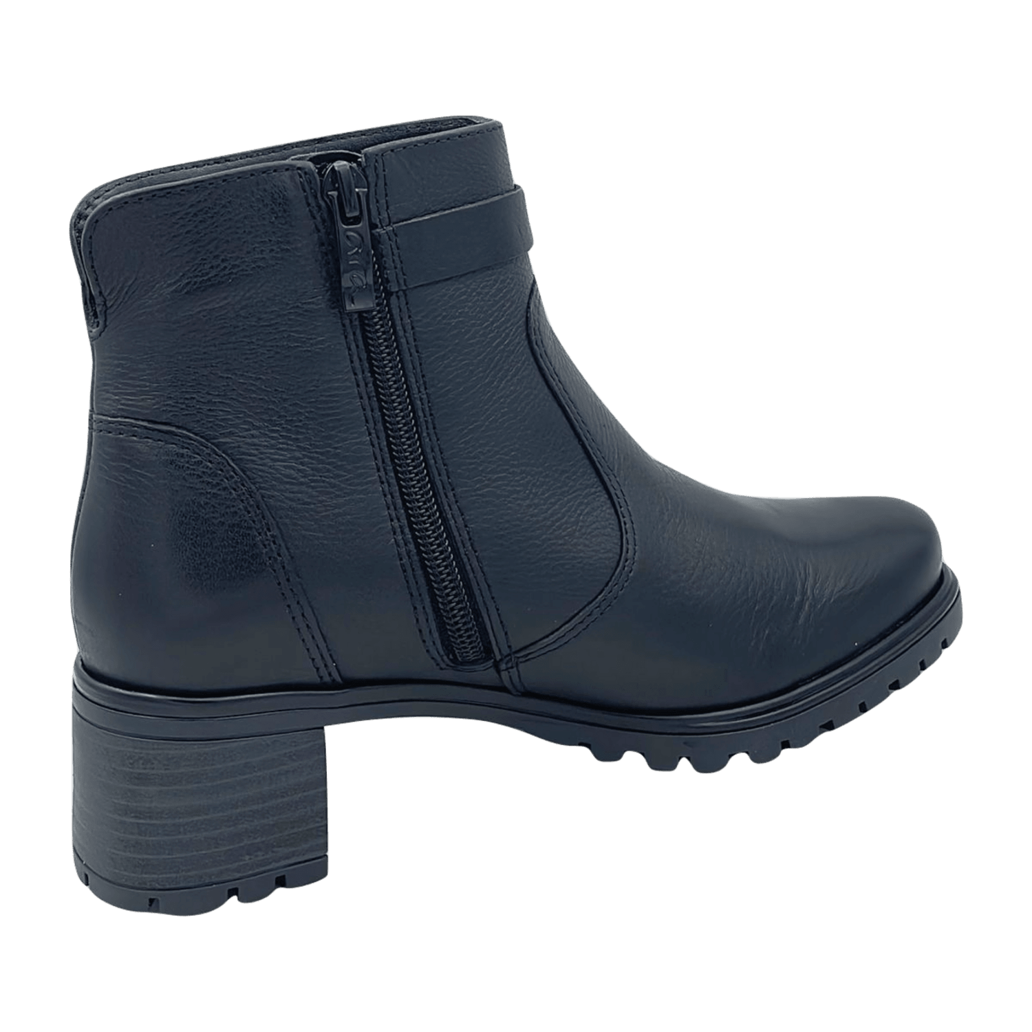 ARA RONDA Women's Boots Classic Black Smooth Leather Boots with Zipper and Winter Lining
