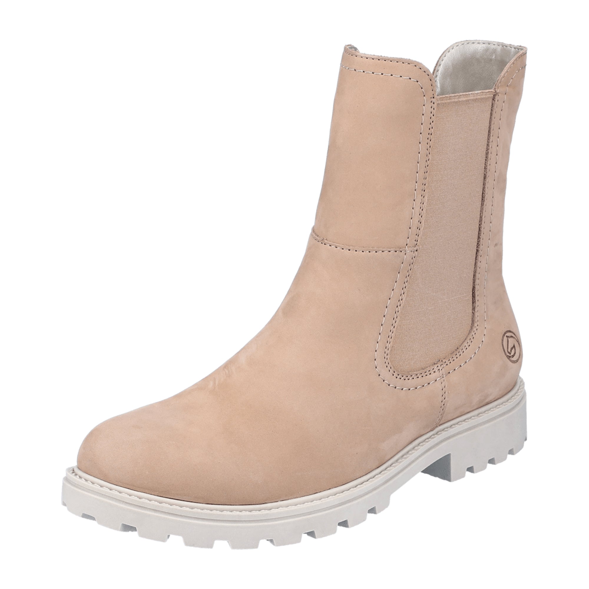 Remonte Women's Beige Ankle Boots with Zipper and Warm Lining for Fall/Winter