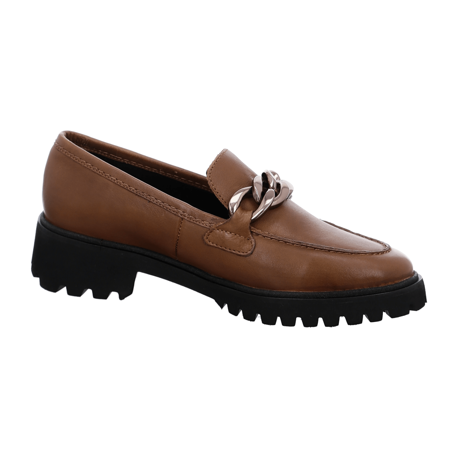 ARA KENT 2 Women's Slip-On Loafers in Brown Smooth Leather with Round Toe and Leather Lining - Bartel-Shop