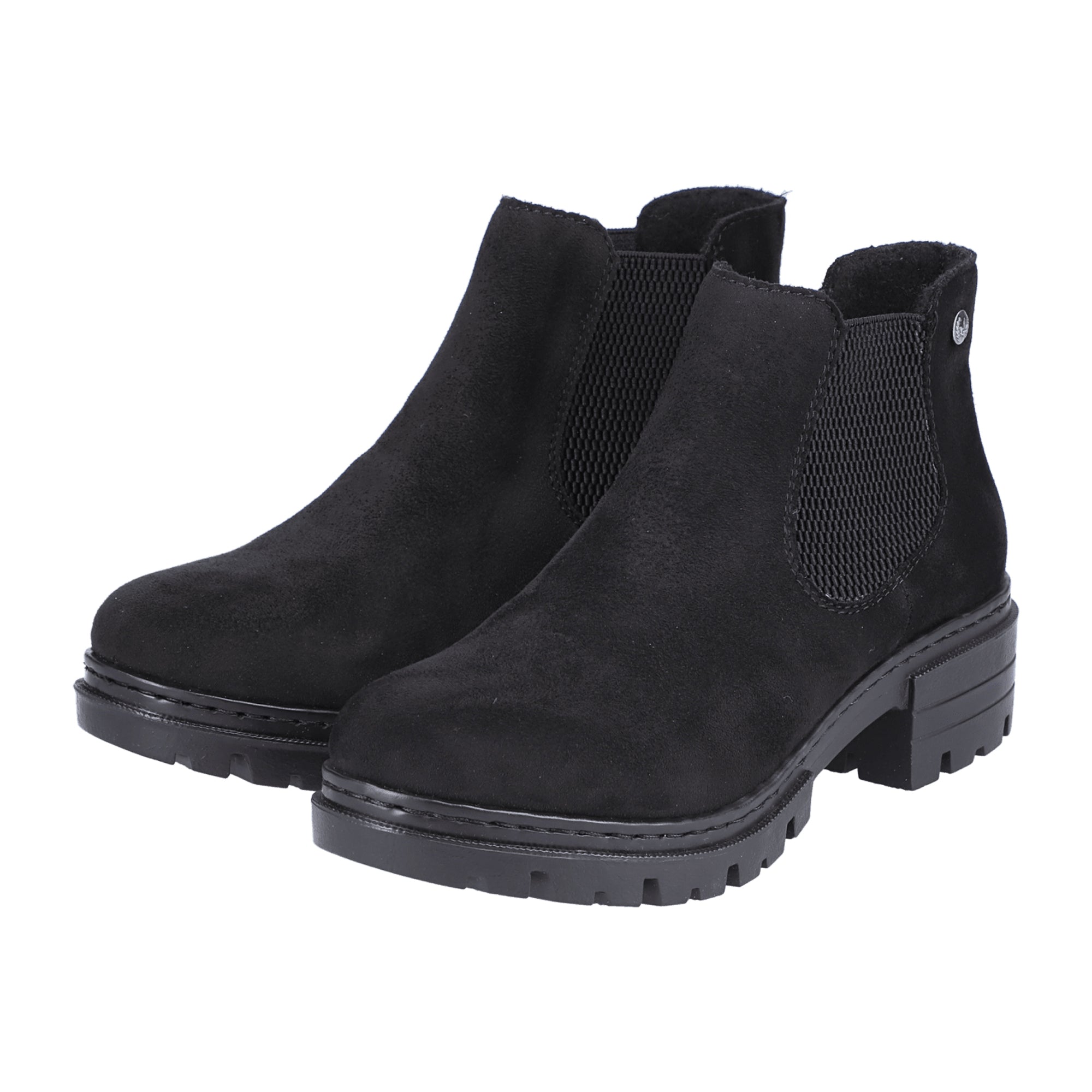 Rieker Women's Black Ankle Boots with Zip and Warm Lining