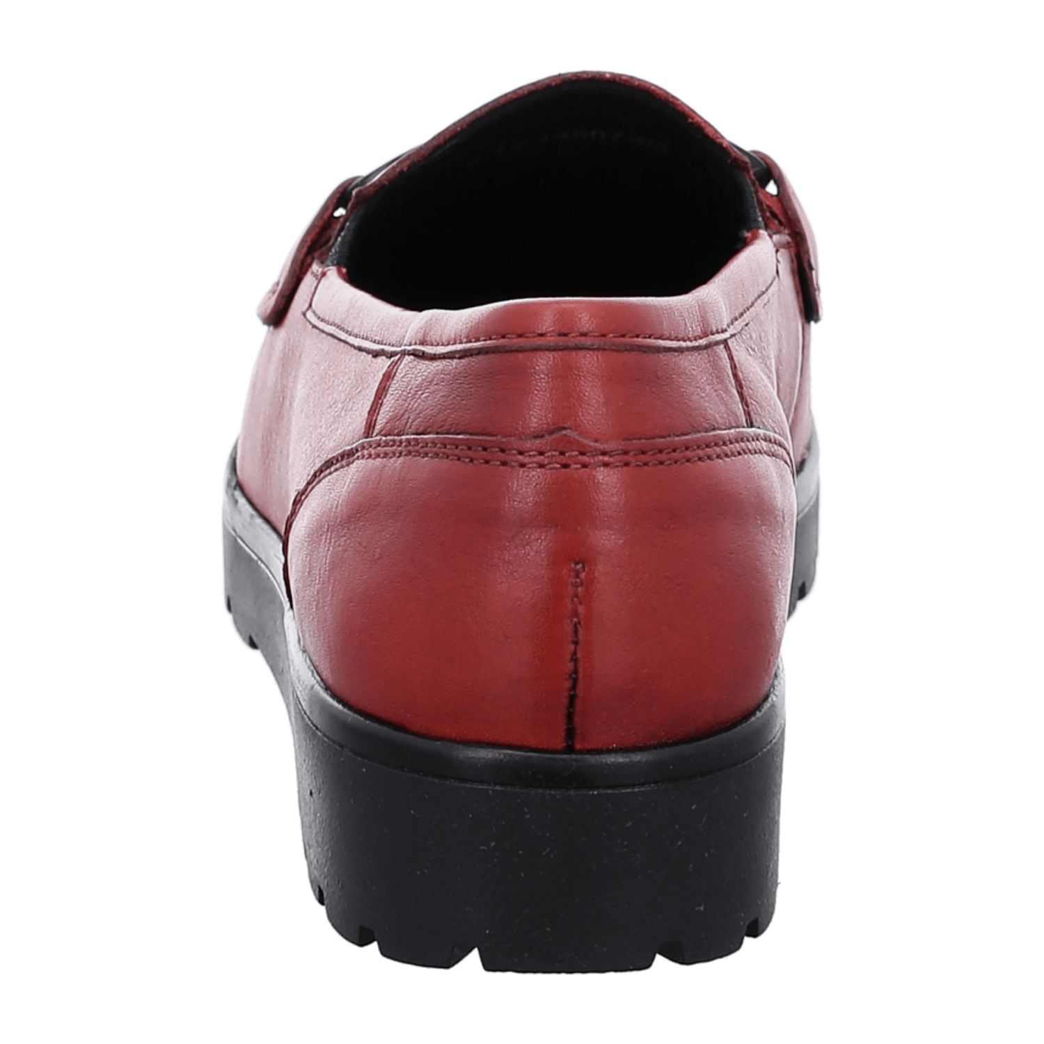 ARA DALLAS Women's Red Smooth Leather Loafers with Round Toe and Textile Lining