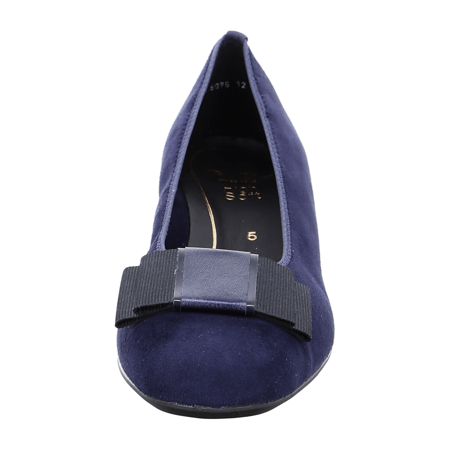 ARA GRAZ Women's Blue Velvet Leather Pumps with Round Toe and Leather Lining