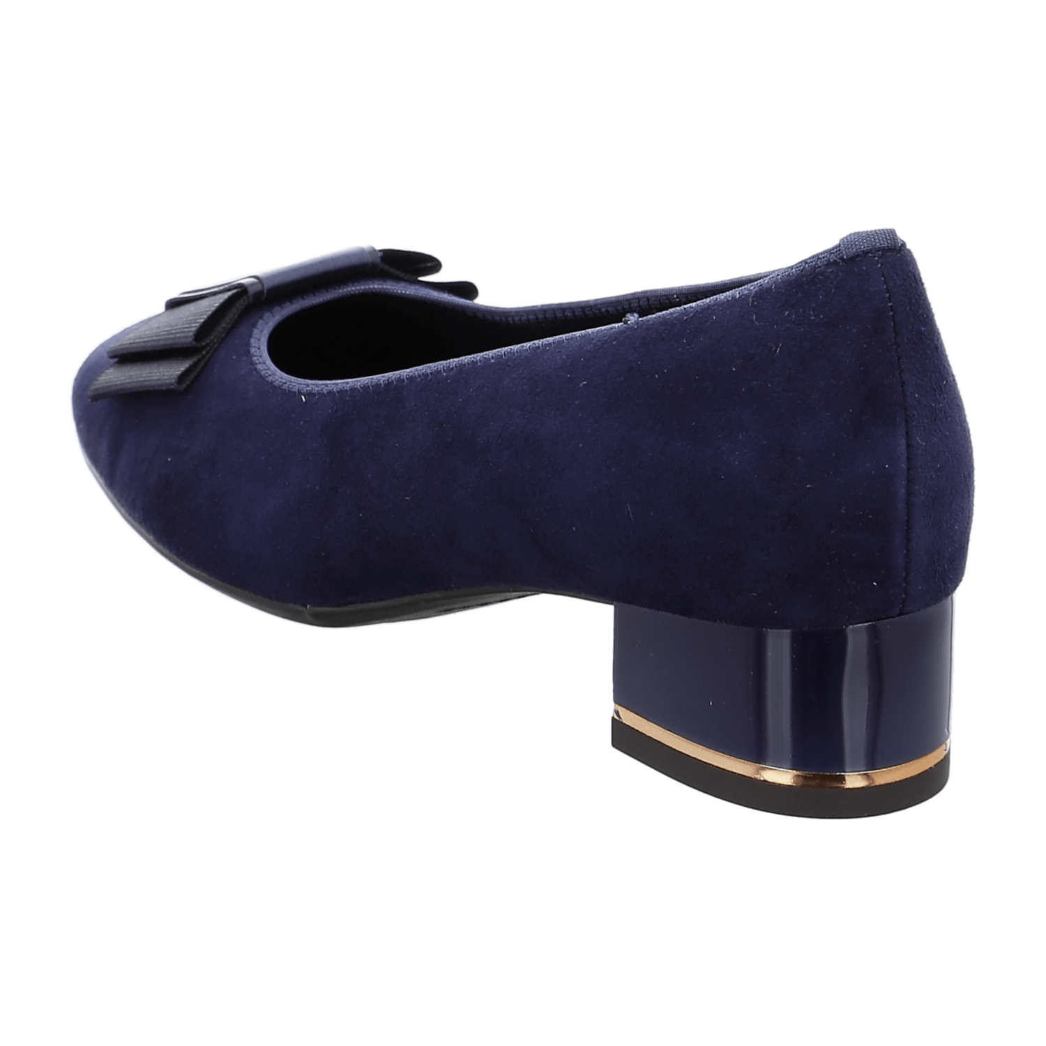 ARA GRAZ Women's Blue Velvet Leather Pumps with Round Toe and Leather Lining