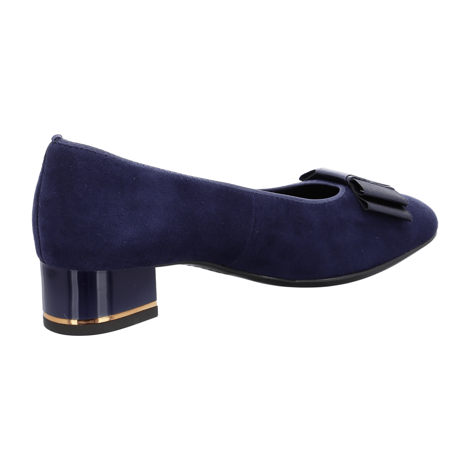 ARA GRAZ Women's Blue Velvet Leather Pumps with Round Toe and Leather Lining