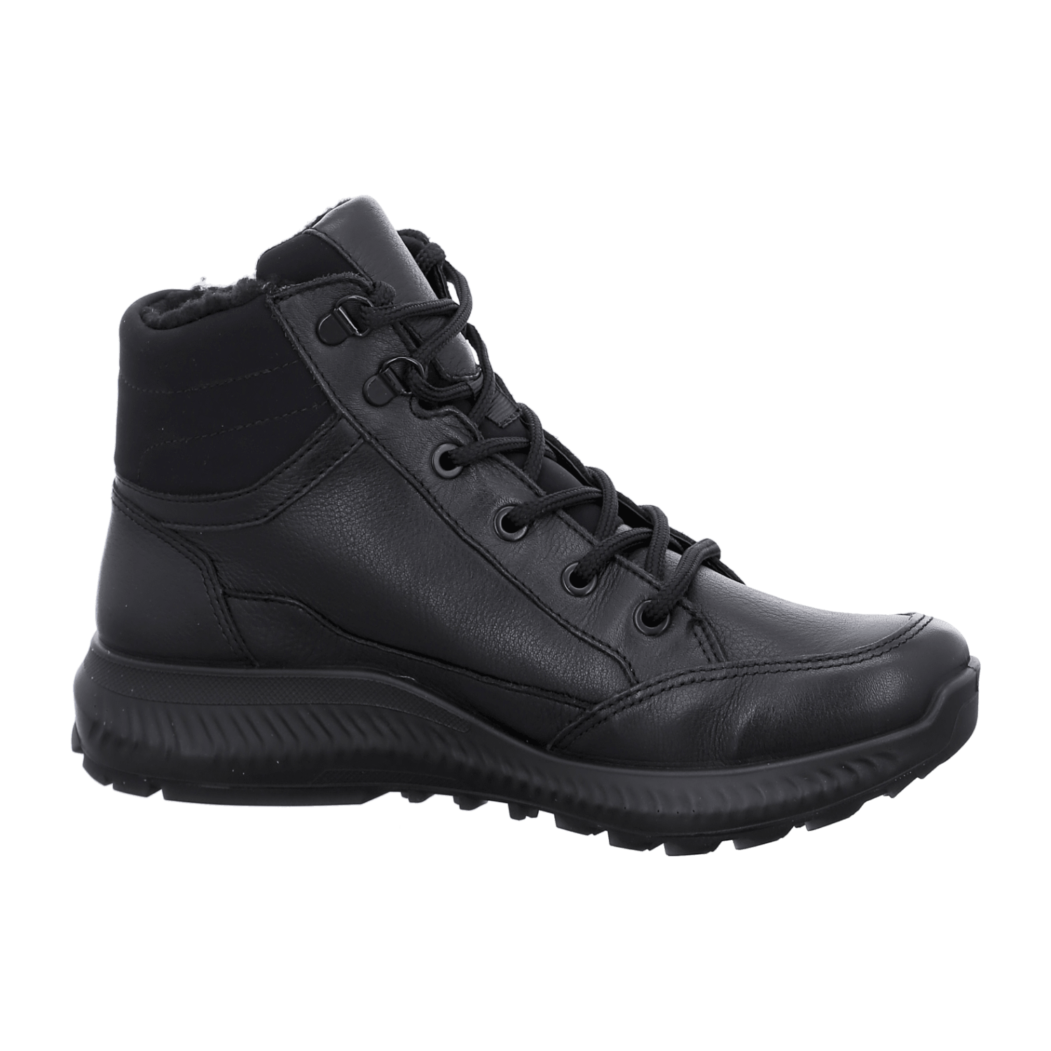 ARA Hiker Women's Winter Boots in Smooth Leather, Black with Quick-Lace System and Fleece Lining - Bartel-Shop