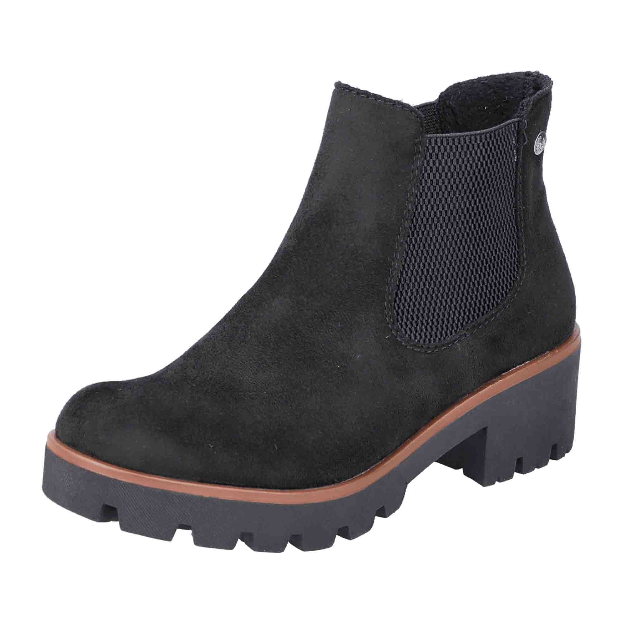 Rieker Women's Black Chelsea Boots with Side Zipper and Lightweight Sole