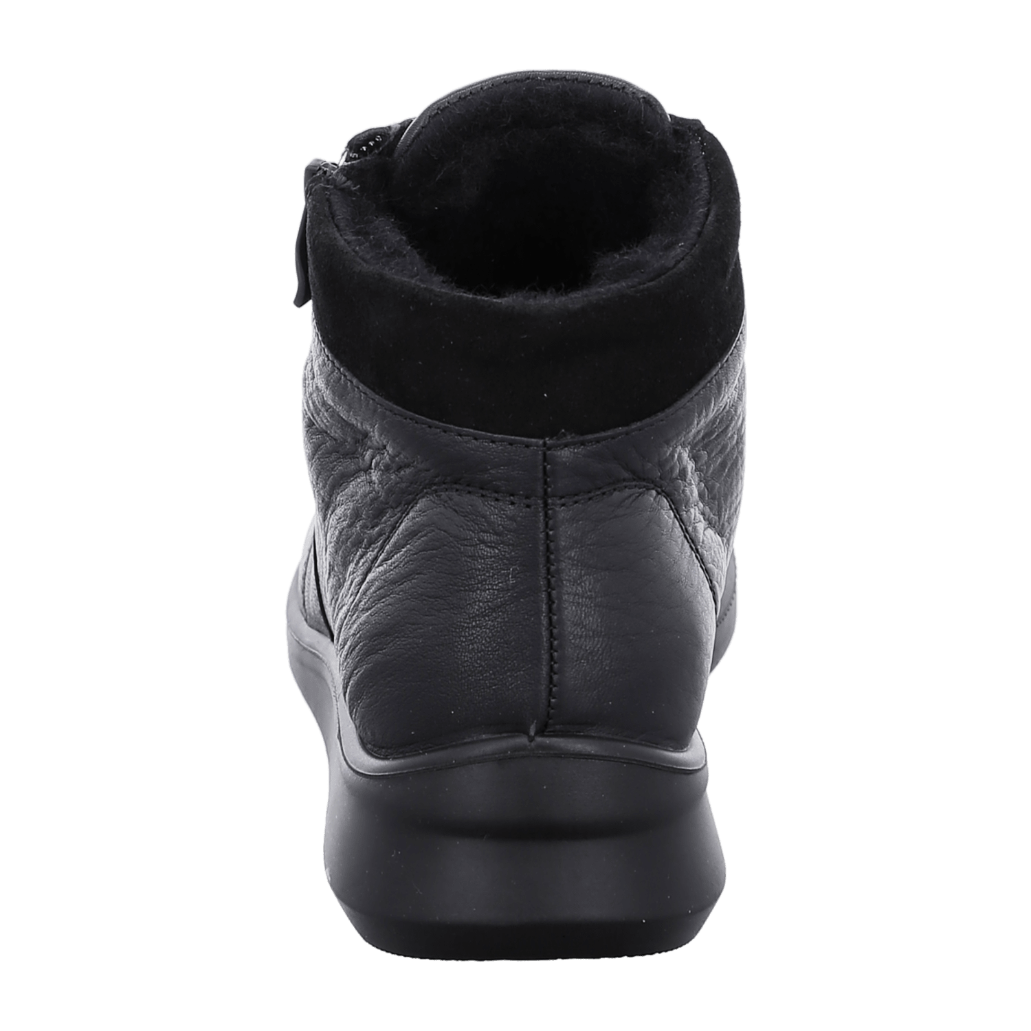 ARA TORONTO Women's Leather Winter Boots with Zipper and Wool Lining, Black