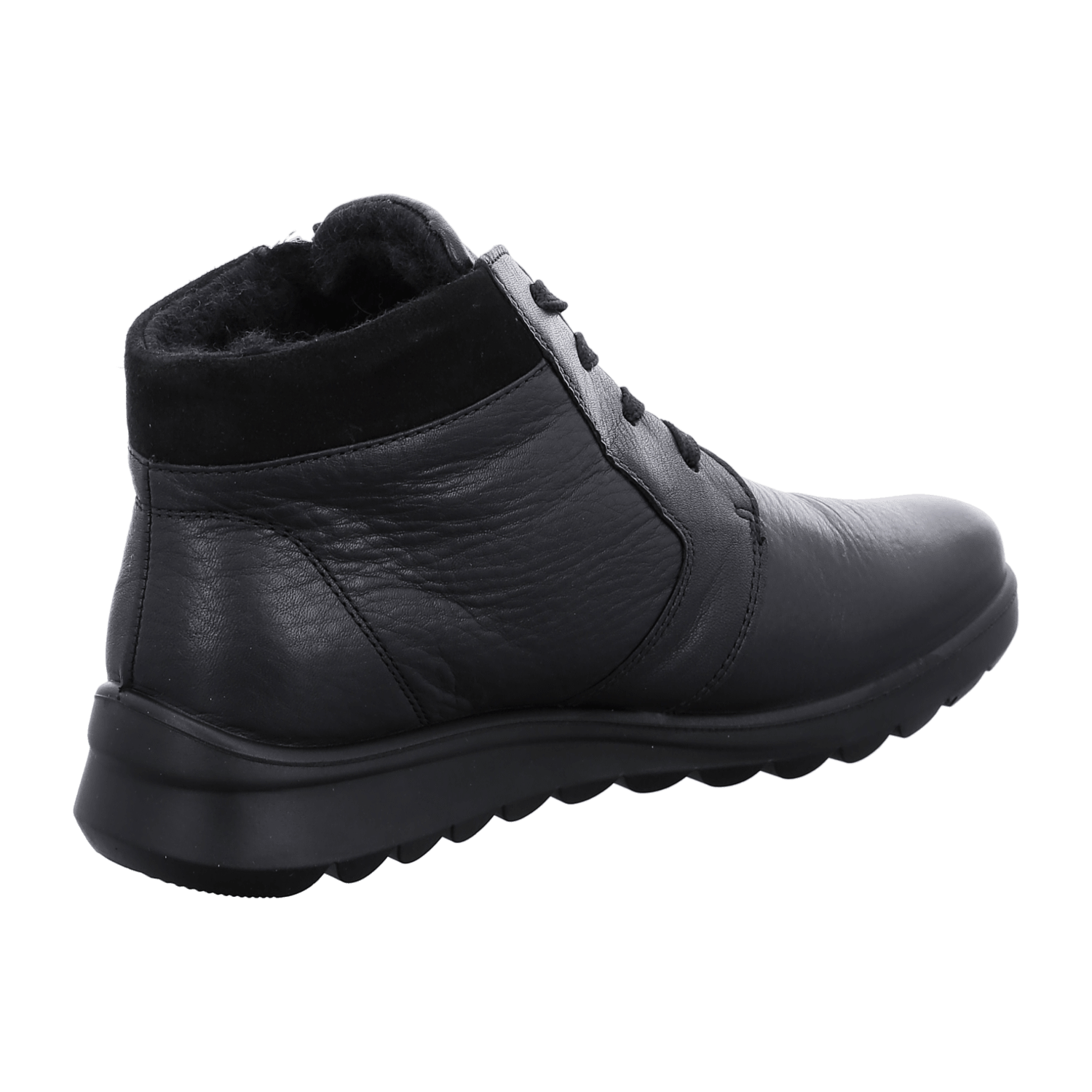 ARA TORONTO Women's Leather Winter Boots with Zipper and Wool Lining, Black