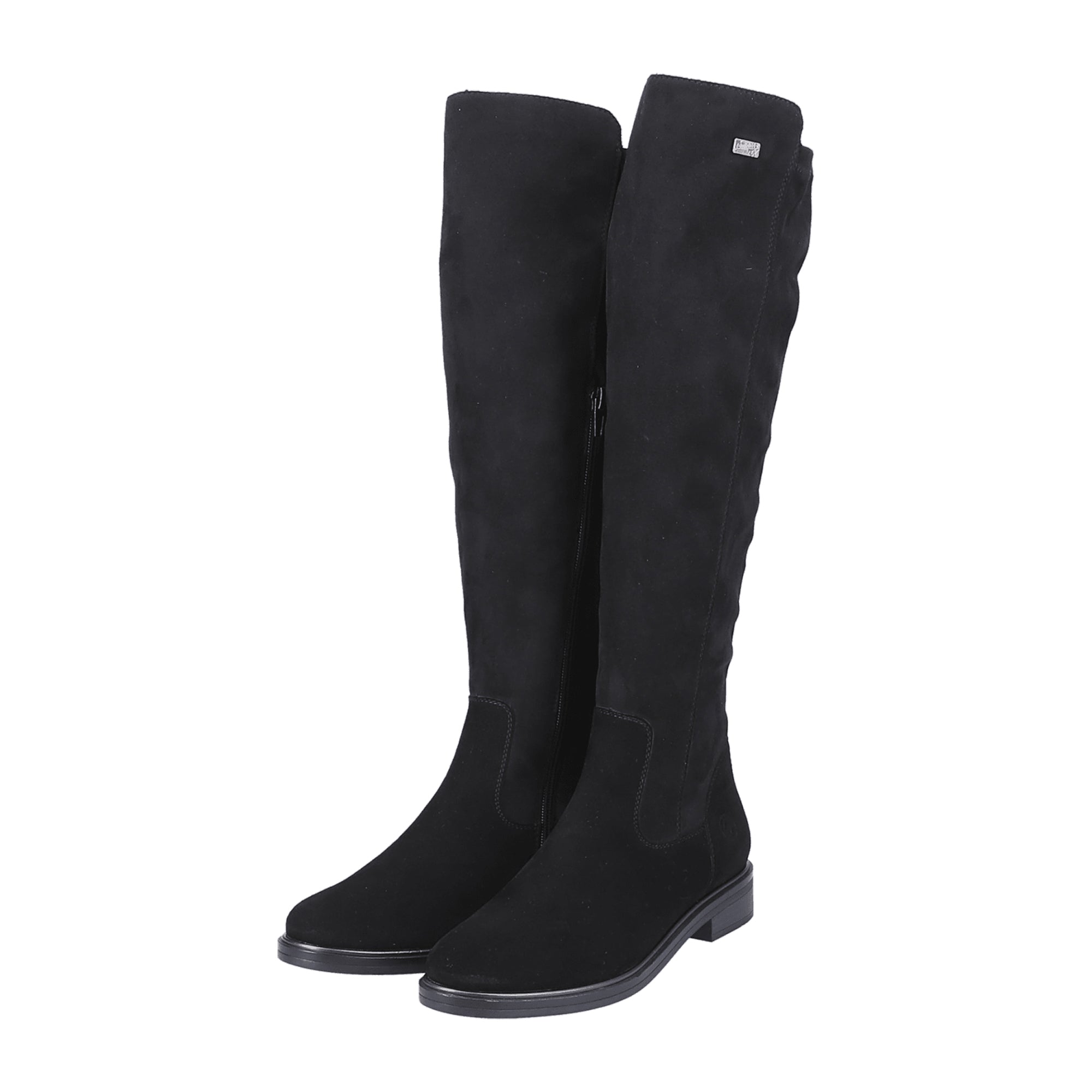 Remonte Women's Black High Shaft Boots Suede Leather with Side Zipper Warm Lining