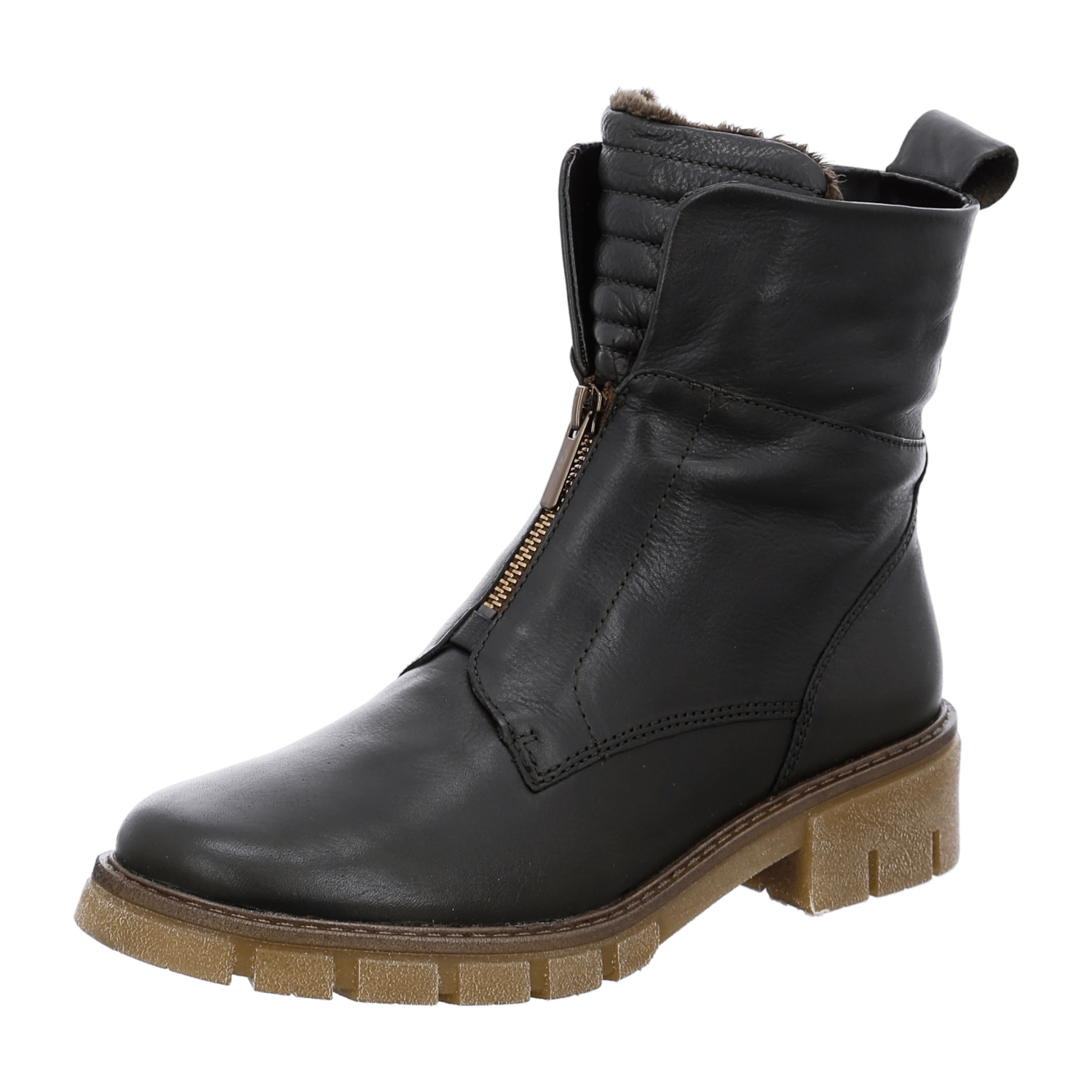 ARA DOVER Women's Boots in Green Smooth Leather with Zipper Classic Boots with Round Toe