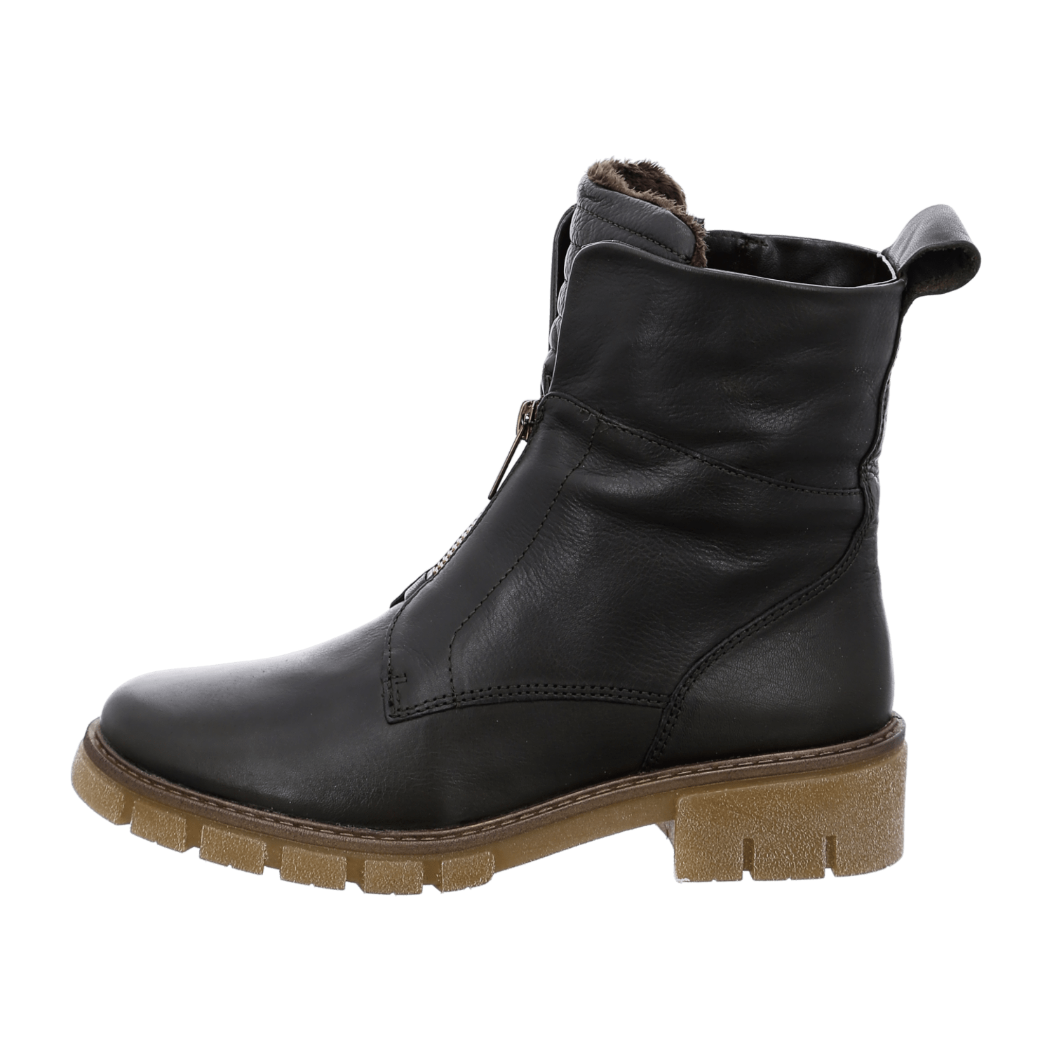 ARA DOVER Women's Boots in Green Smooth Leather with Zipper Classic Boots with Round Toe