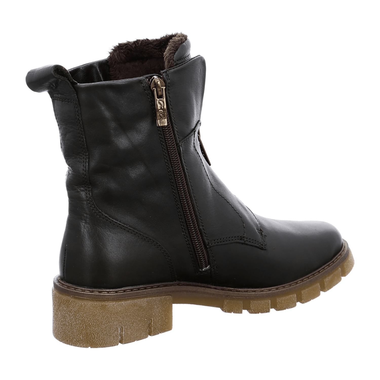 ARA DOVER Women's Boots in Green Smooth Leather with Zipper Classic Boots with Round Toe