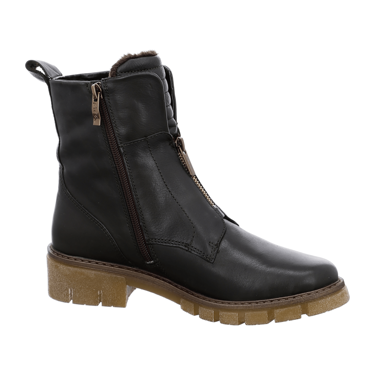 ARA DOVER Women's Boots in Green Smooth Leather with Zipper Classic Boots with Round Toe