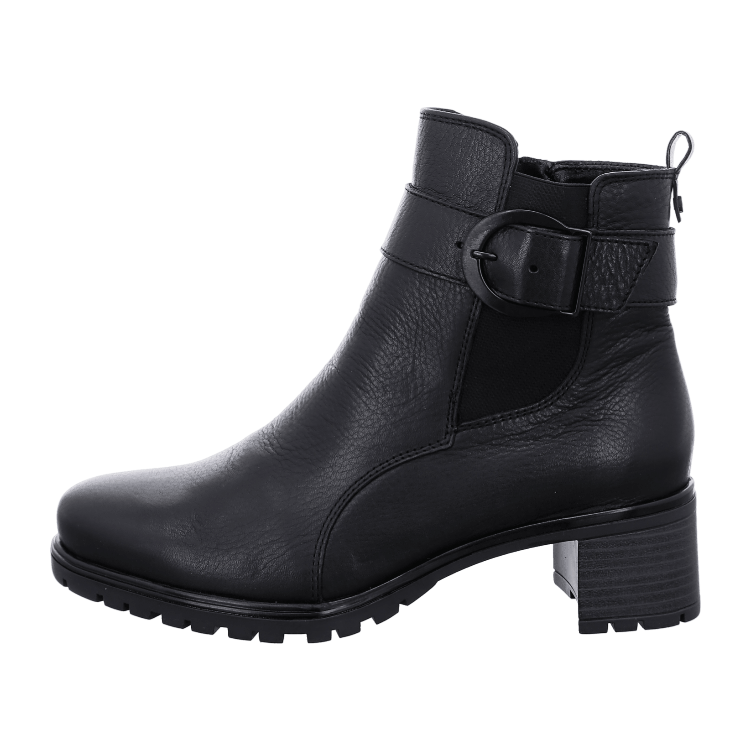 ARA RONDA Women's Boots Classic Ankle Boots in Black Smooth Leather with Zipper and Round Toe