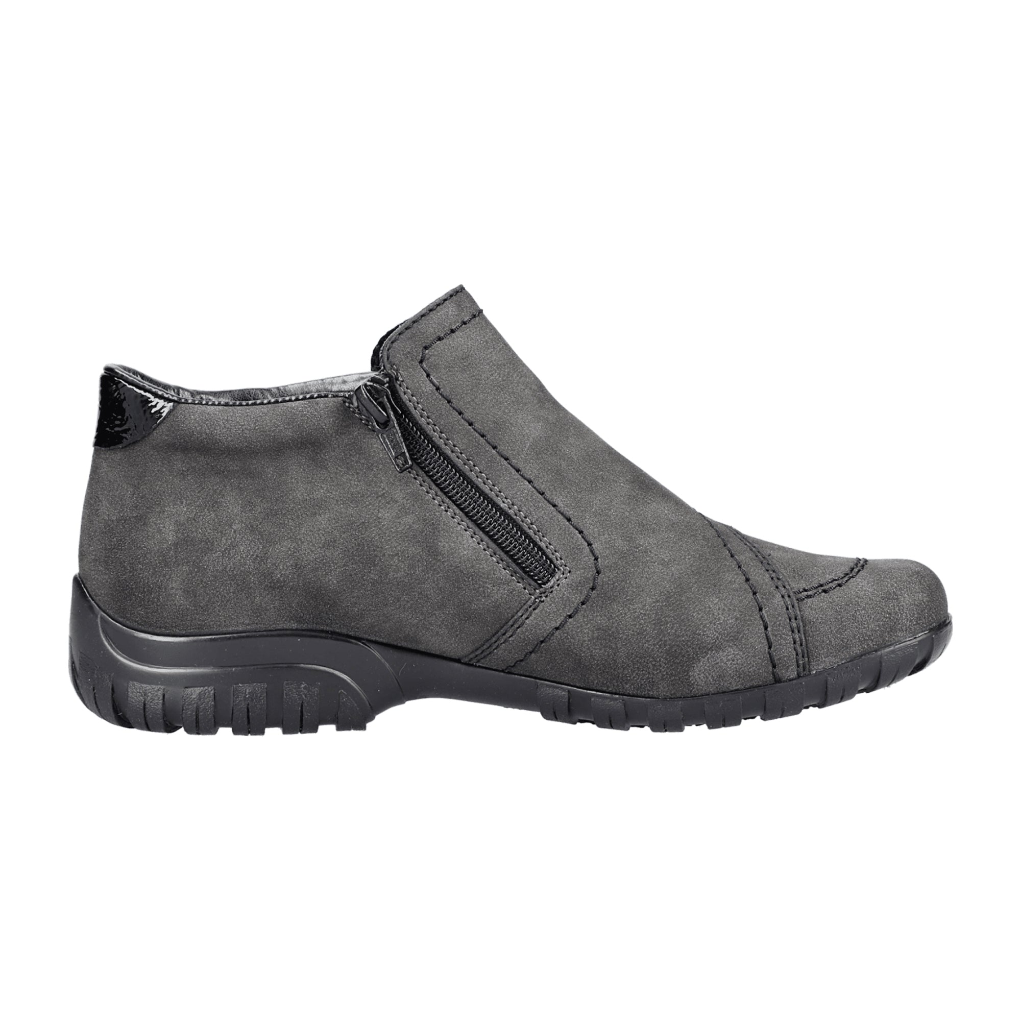 Rieker Ladies Grey Ankle Boots with Warm Lining and Comfortable Fit