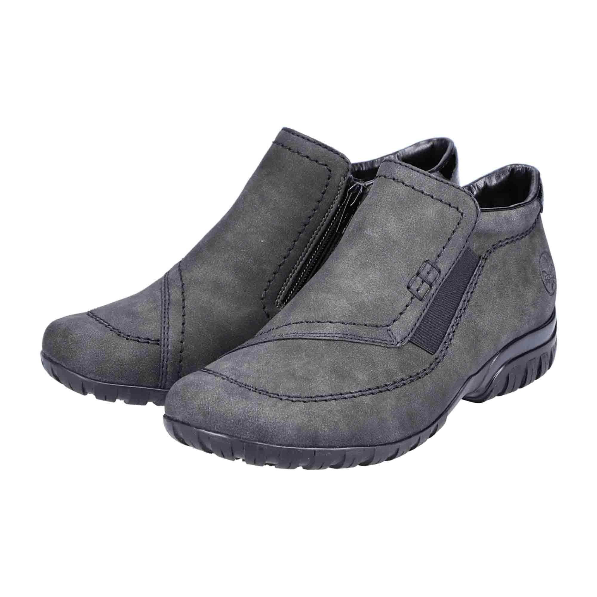 Rieker Ladies Grey Ankle Boots with Warm Lining and Comfortable Fit