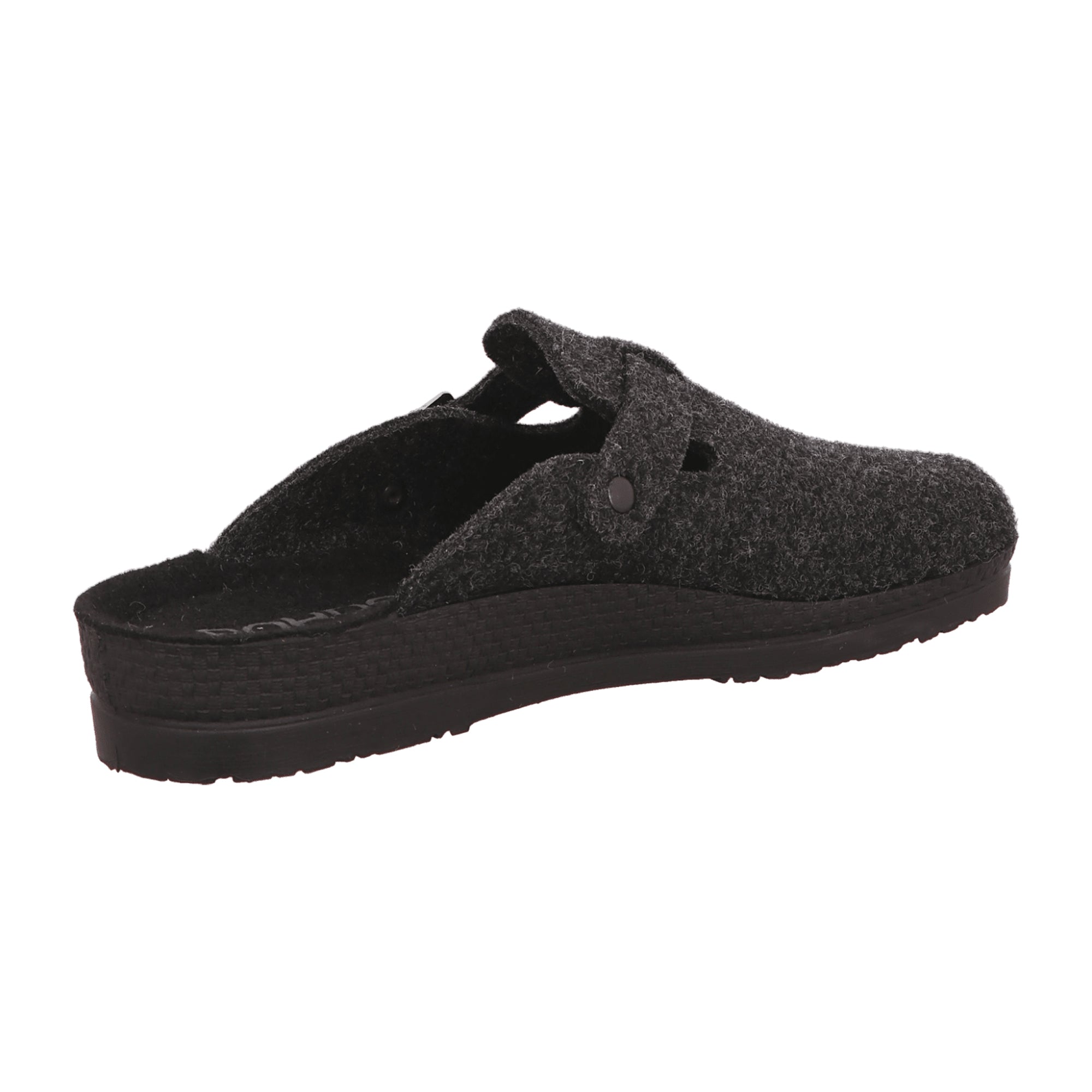 Rohde Men's Black Slip-On Shoes Textile Upper Flat Heel Round Toe