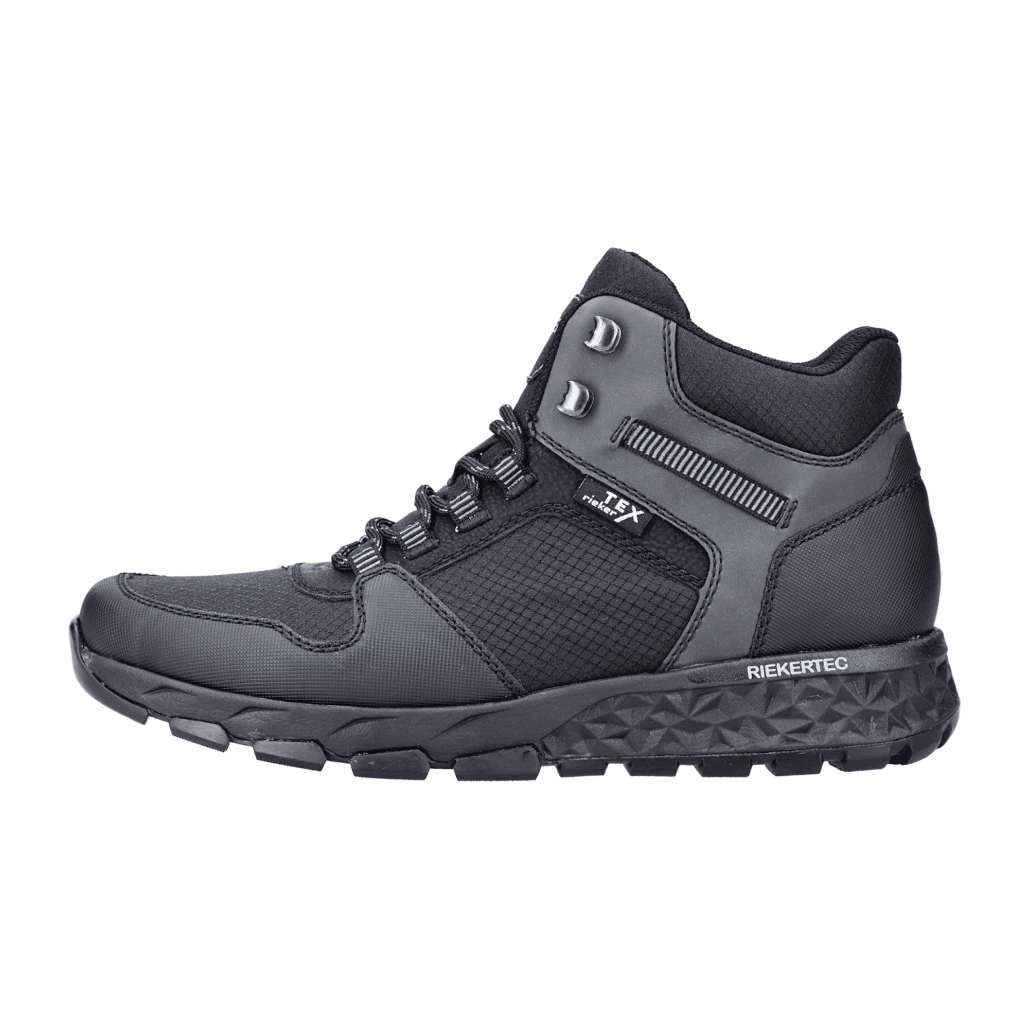 Rieker HWK Men's Black Lace-Up Boots with Non-Slip Sole and Water-Resistant Tex