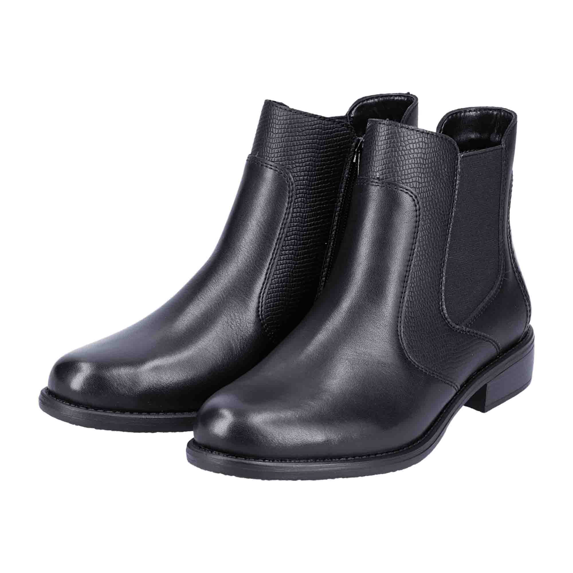 Remonte Women's Chelsea Boot Black Leather Breathable Lightweight Comfortable