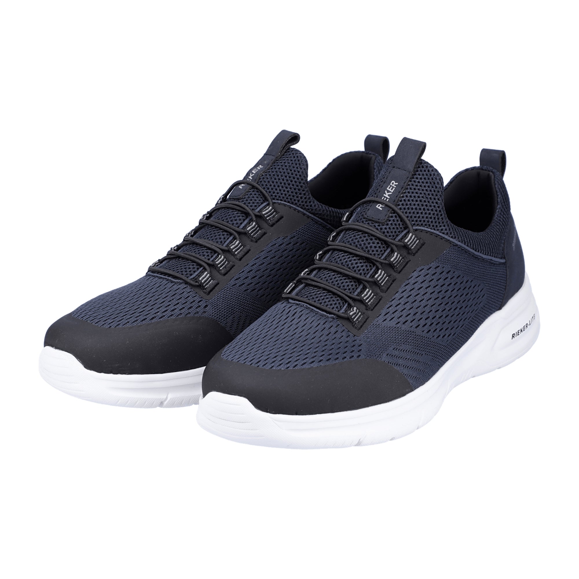 Rieker Men's Black Lace-Up Sport Shoes Comfortable Lightweight Water-Resistant