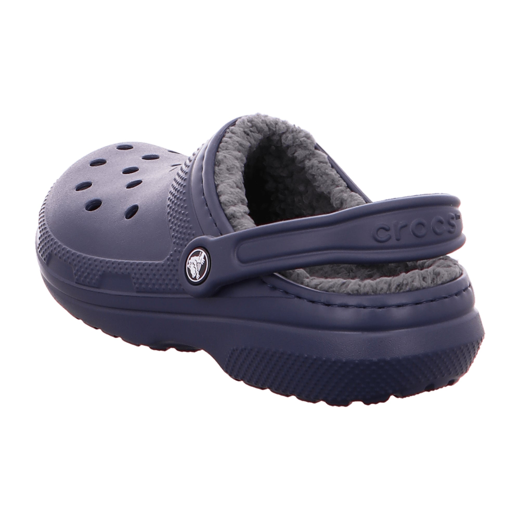 Crocs Classic Lined Clog for Men - Cozy Fleece Lining - Navy/Charcoal - EU 38-39