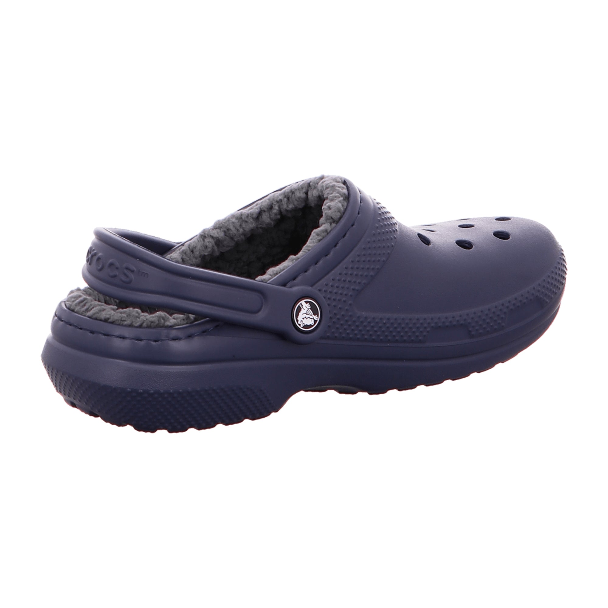 Crocs Classic Lined Clog for Men - Cozy Fleece Lining - Navy/Charcoal - EU 38-39