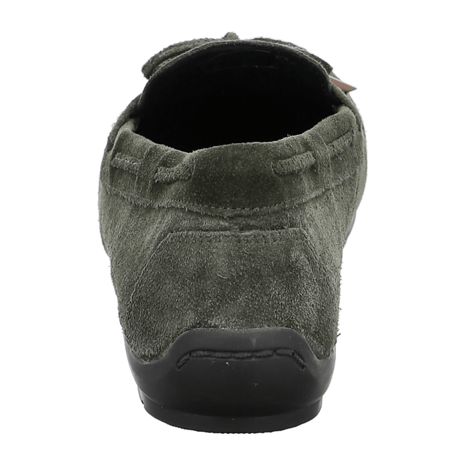 ARA ALABAMA Women's Velour Leather Moccasin in Green with Leather Lining and Rubber Sole - Slip-On