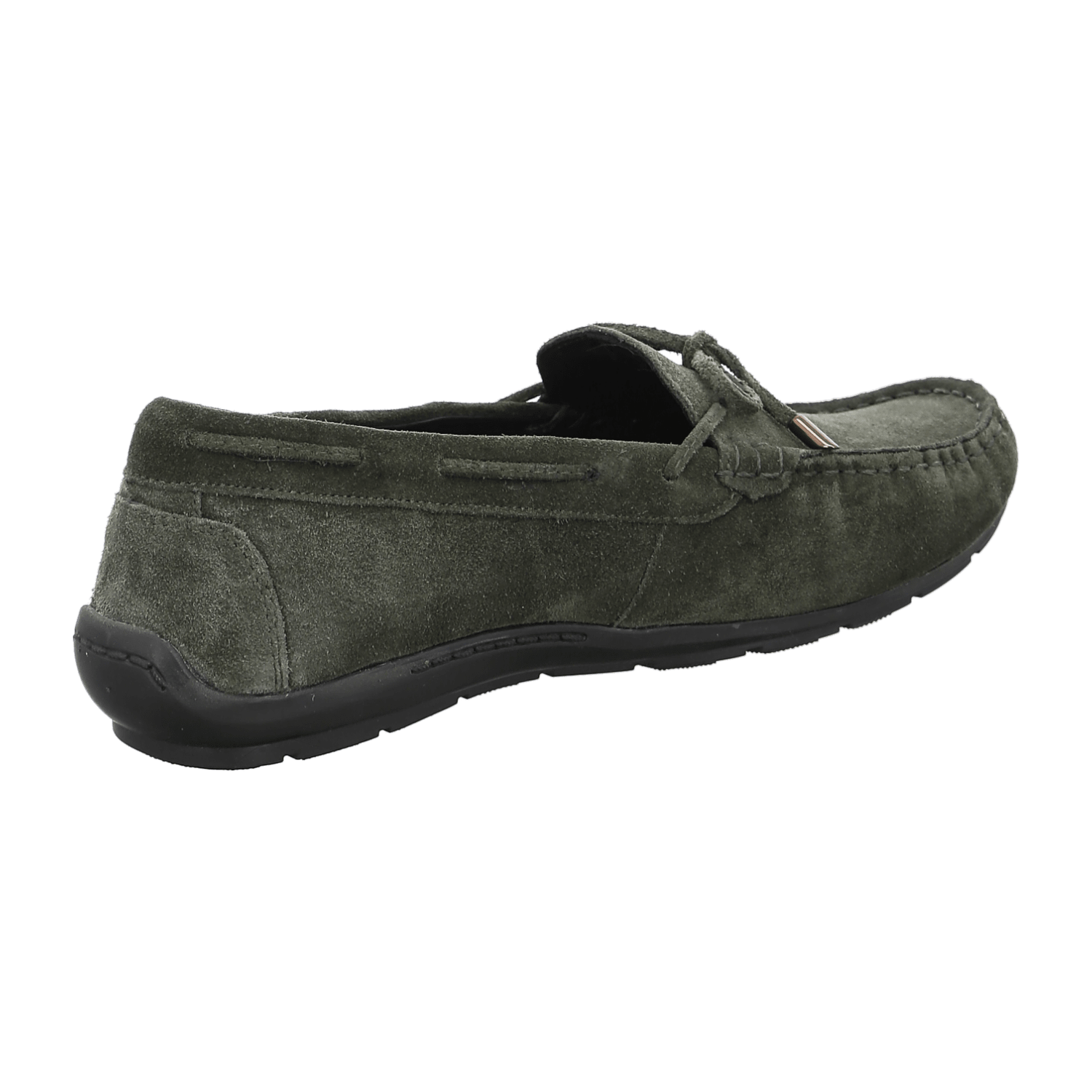ARA ALABAMA Women's Velour Leather Moccasin in Green with Leather Lining and Rubber Sole - Slip-On