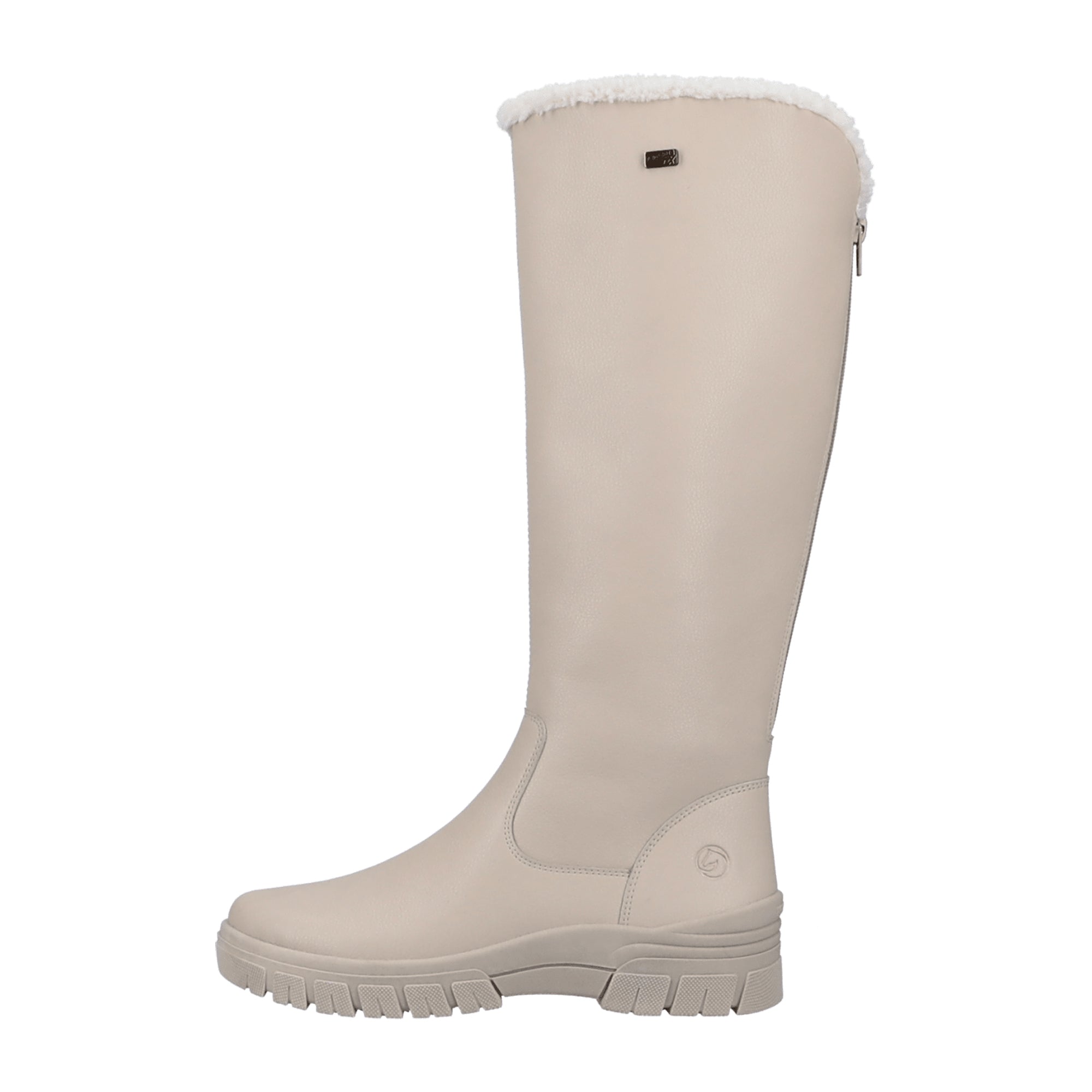 Remonte Comfortable Women's Boots Beige Leather with Warm Lining and Zipper