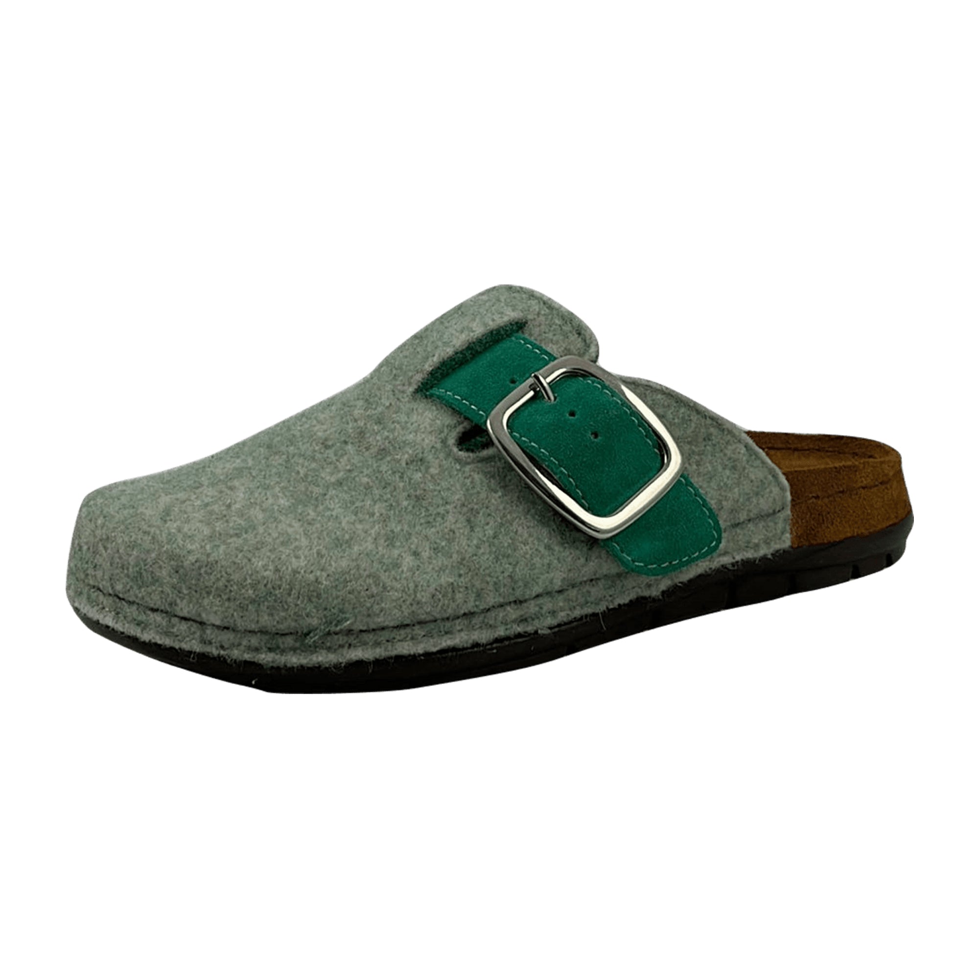 Rohde Softfilz Green Slip-On Shoes for Women Comfortable Fall Winter Footwear